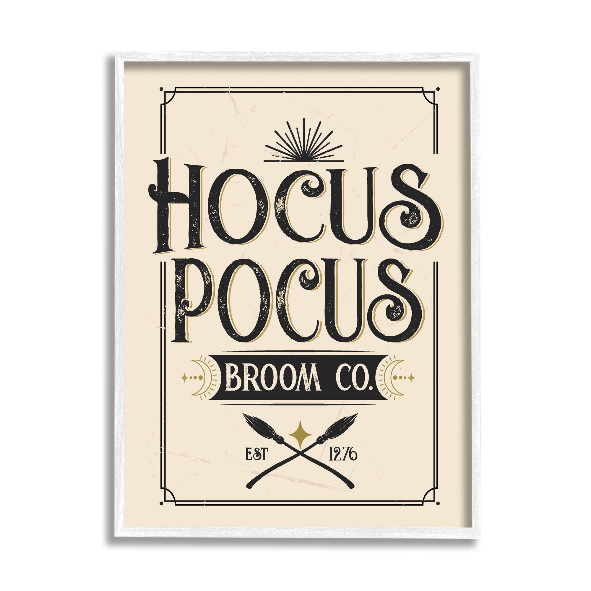 Stupell Industries Hocus Pocus Broom Co Sign Framed Giclee Art