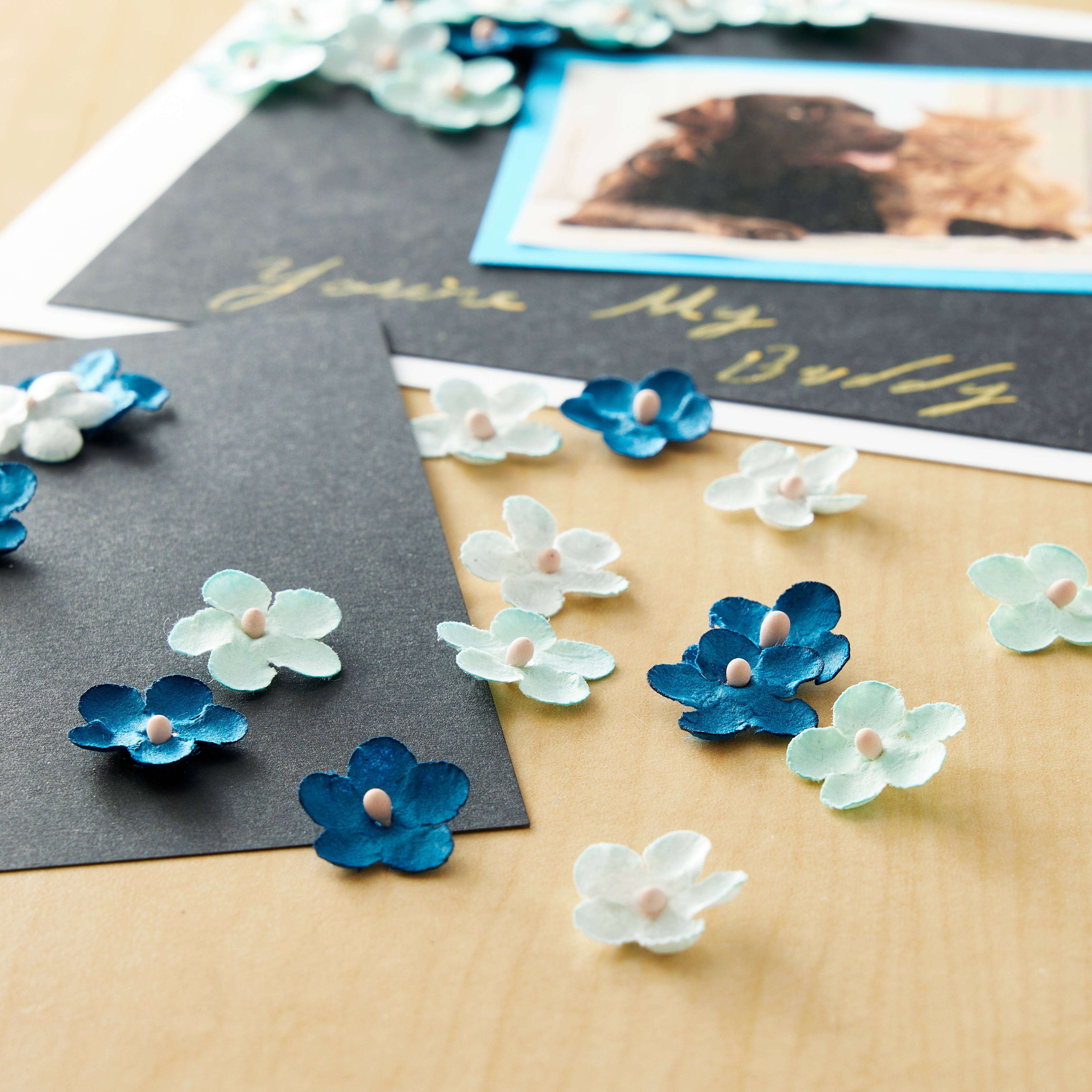 12 Packs: 120 ct. (1,440 total) Blue Paper Flowers by Recollections™