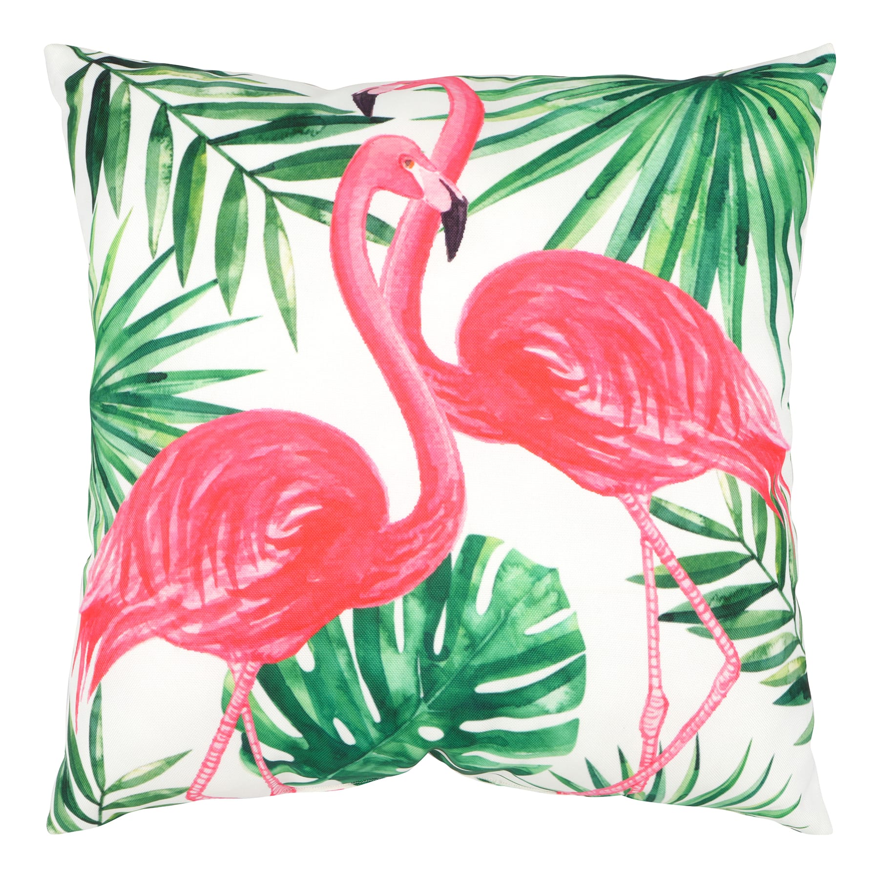 Indoor & Outdoor Sunbrella Pillow with Embroidered Flamingo