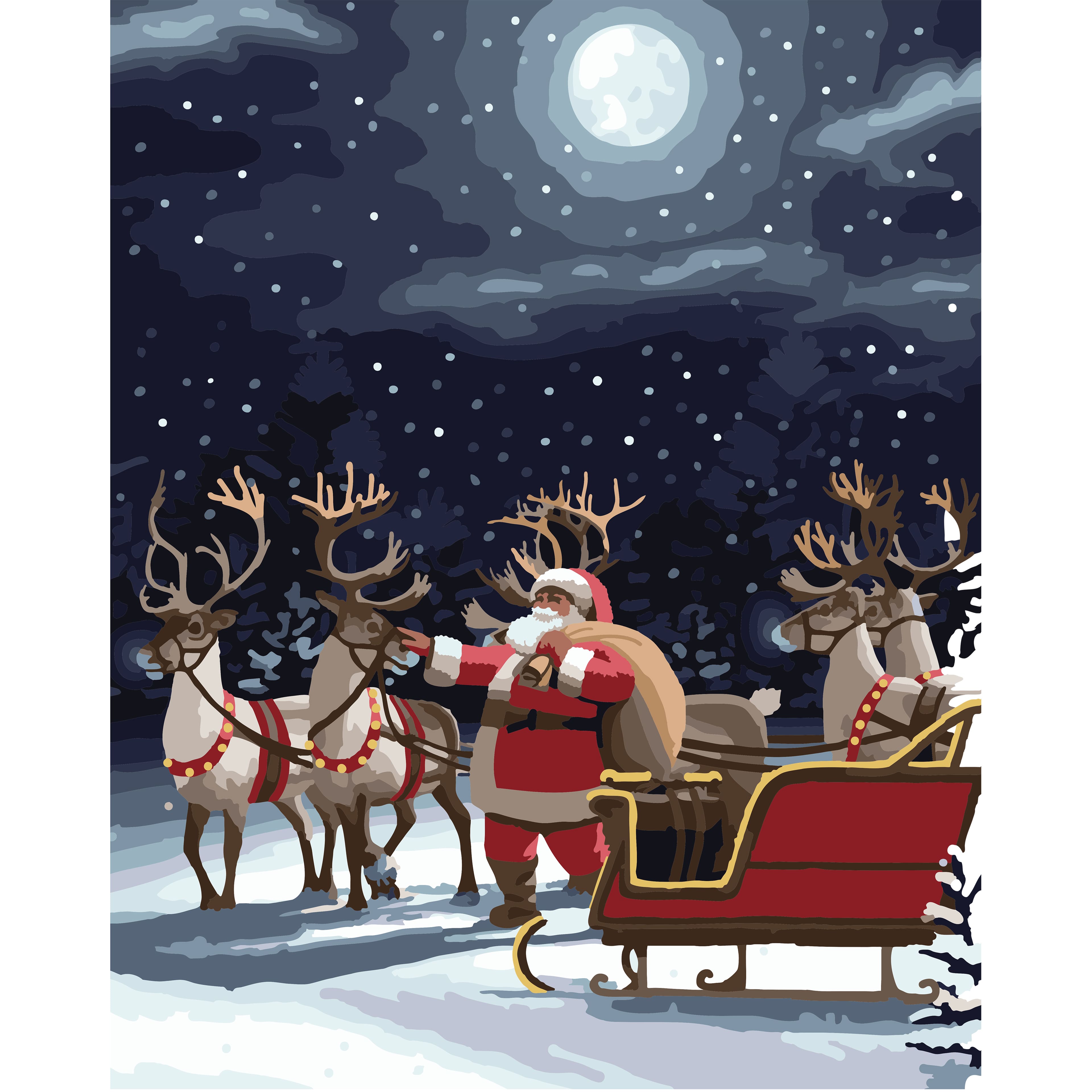 Santa &#x26; Reindeer Christmas Paint by Number Kit by Artist&#x27;s Loft&#xAE;