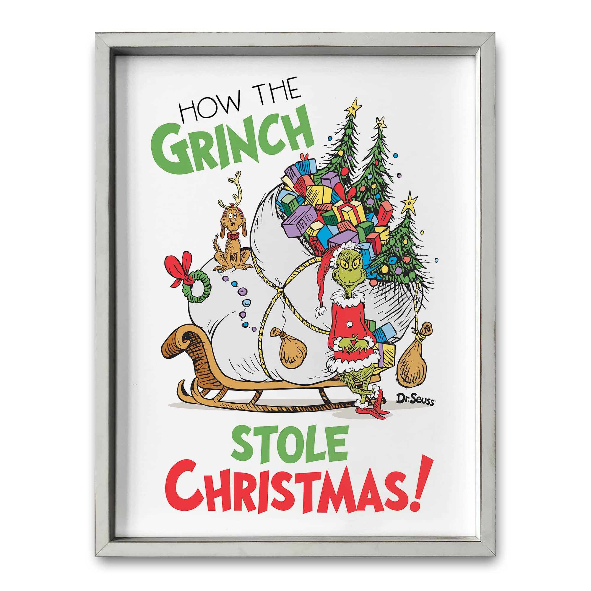 The Grinch Stole Christmas 18&#x22; x 24&#x22; Dr. Seuss White Framed Print