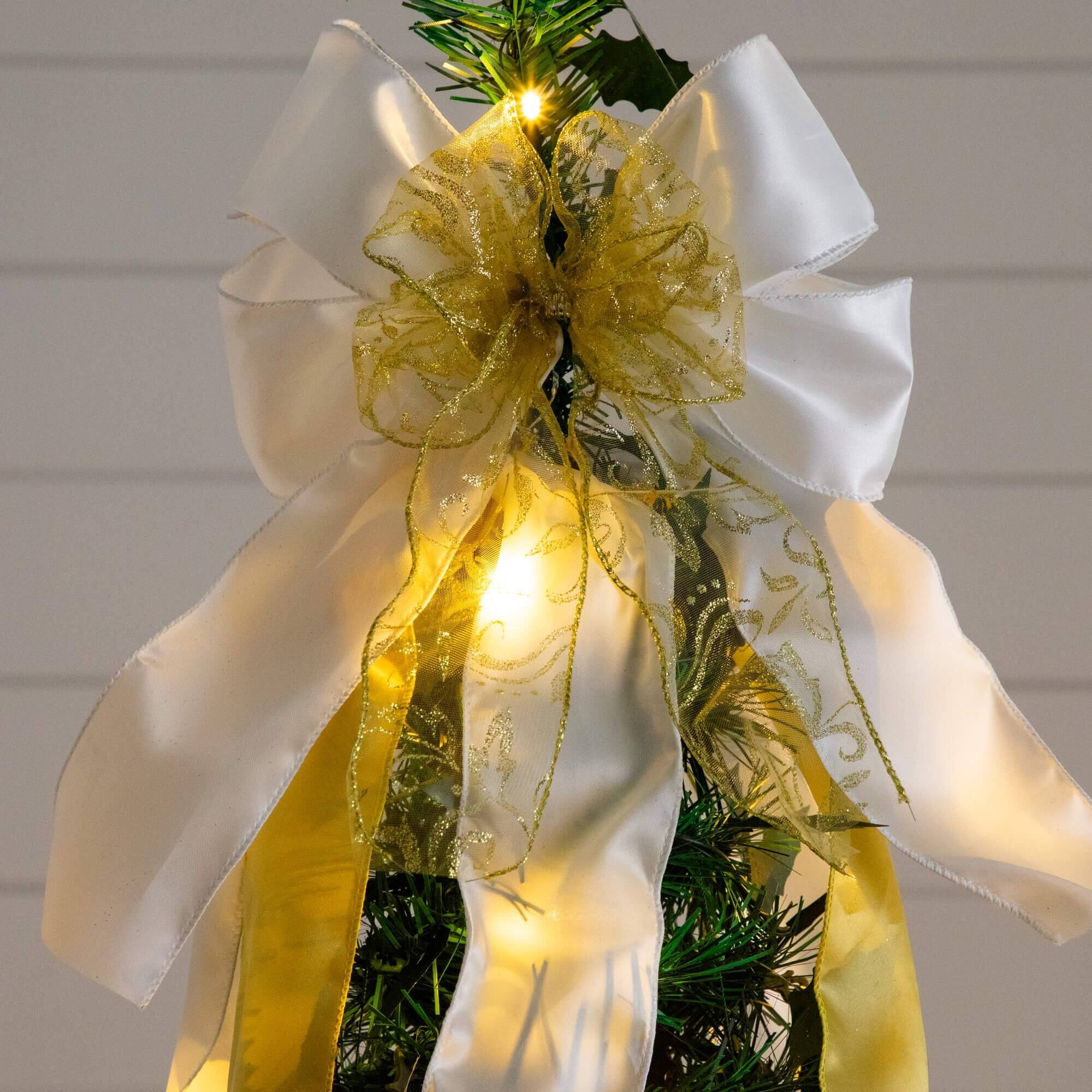 6ft. Pre-Lit Pop up Pre-decorated Artificial Christmas Tree, Warm White LED Lights