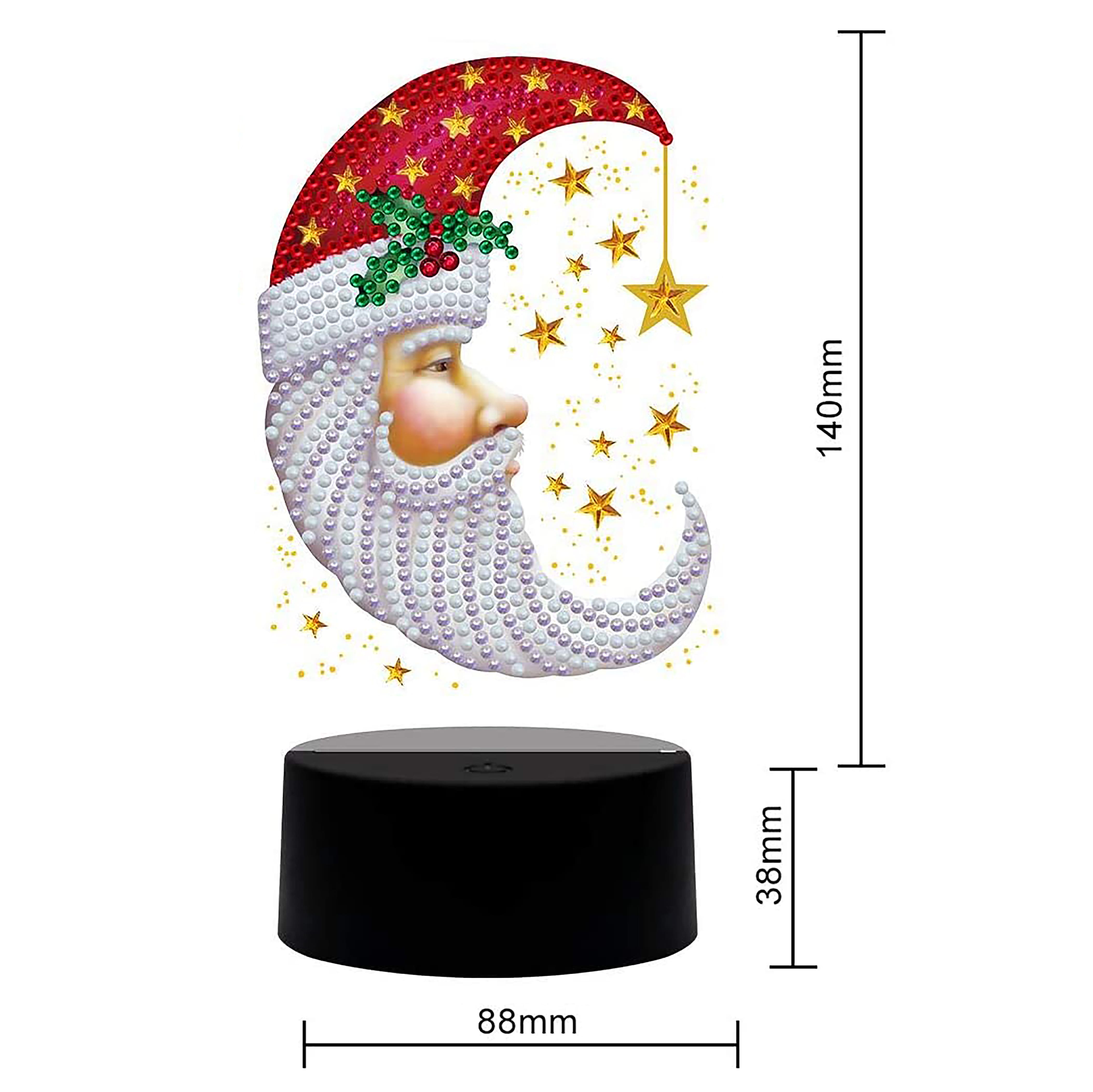 Sparkly Selections Moon with Santa Hat Lamp Diamond Art Kit