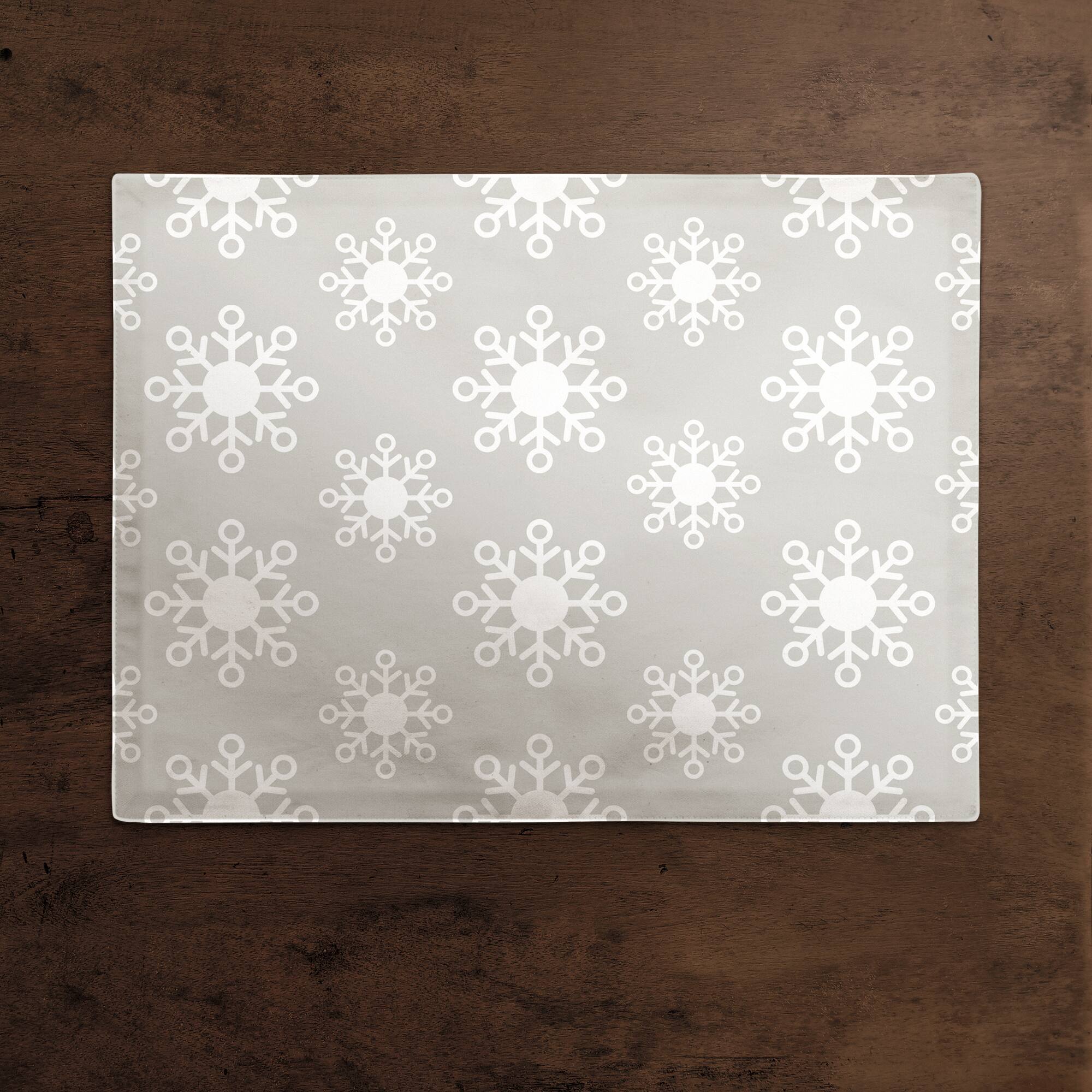 Neutral Snow Flakes 18x14 Poly Twill Placemat