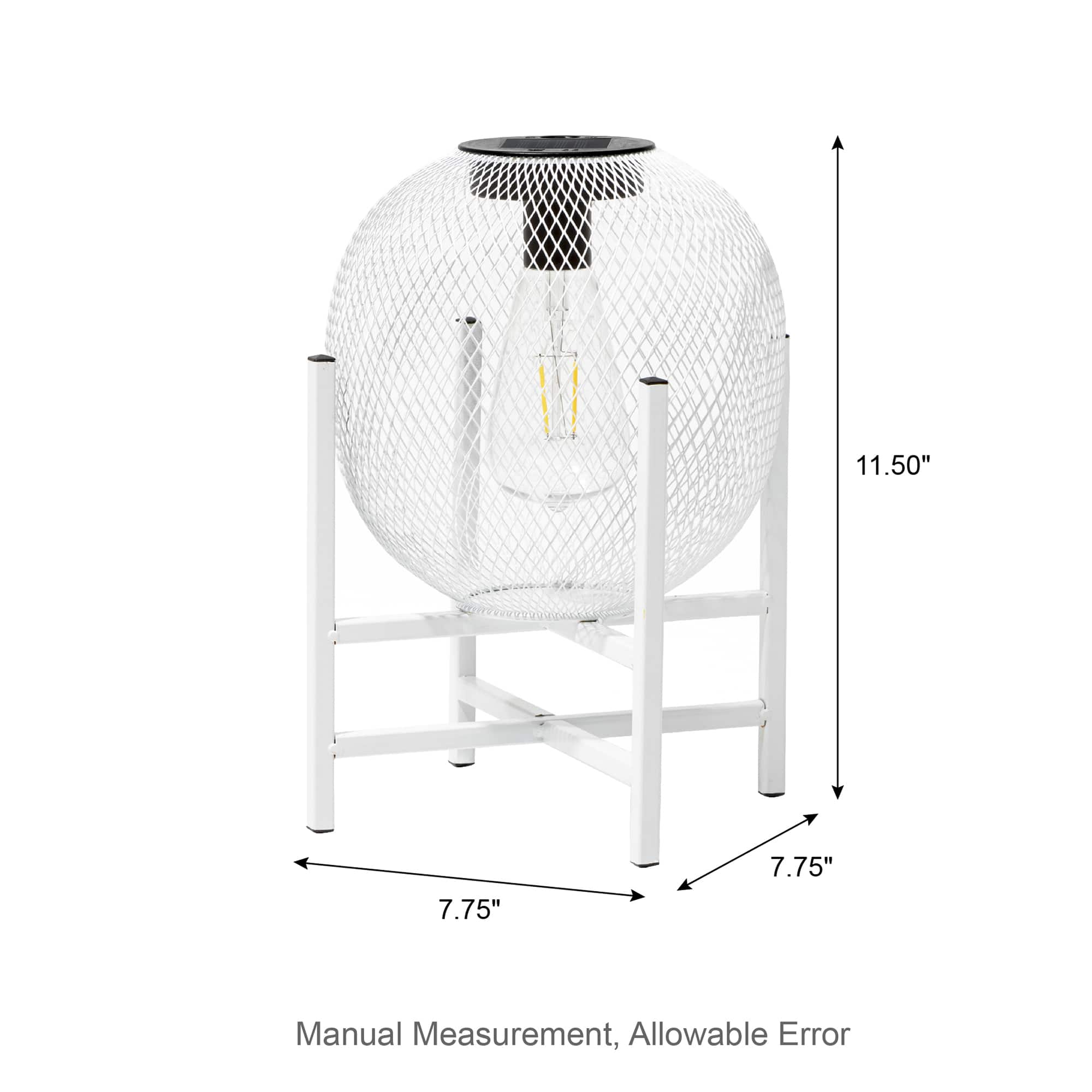 Glitzhome&#xAE; 11.5&#x22; Metal Mesh Solar Powered Lantern with Stand