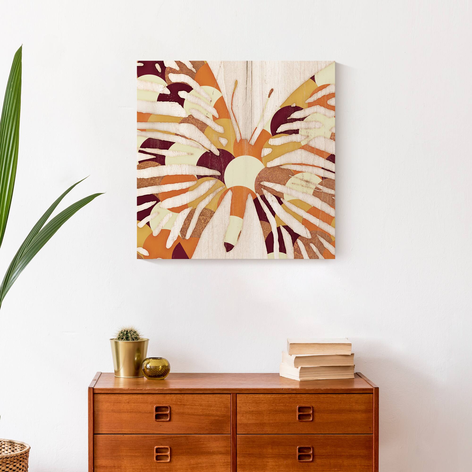 Spice Tone Butterfly Sillhouette 20" x 20" Canvas Wall Art