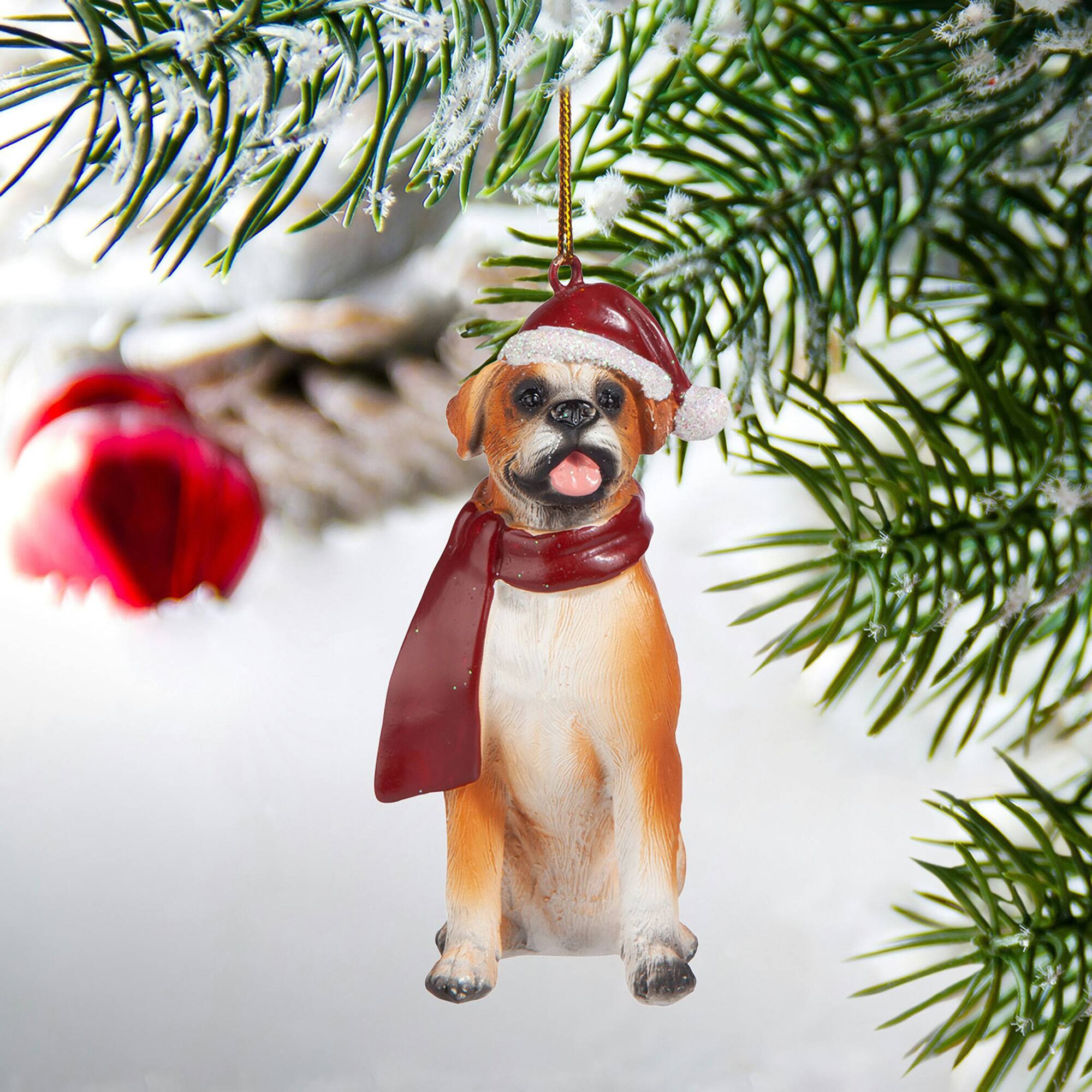 3.5" Boxer Holiday Dog Ornament