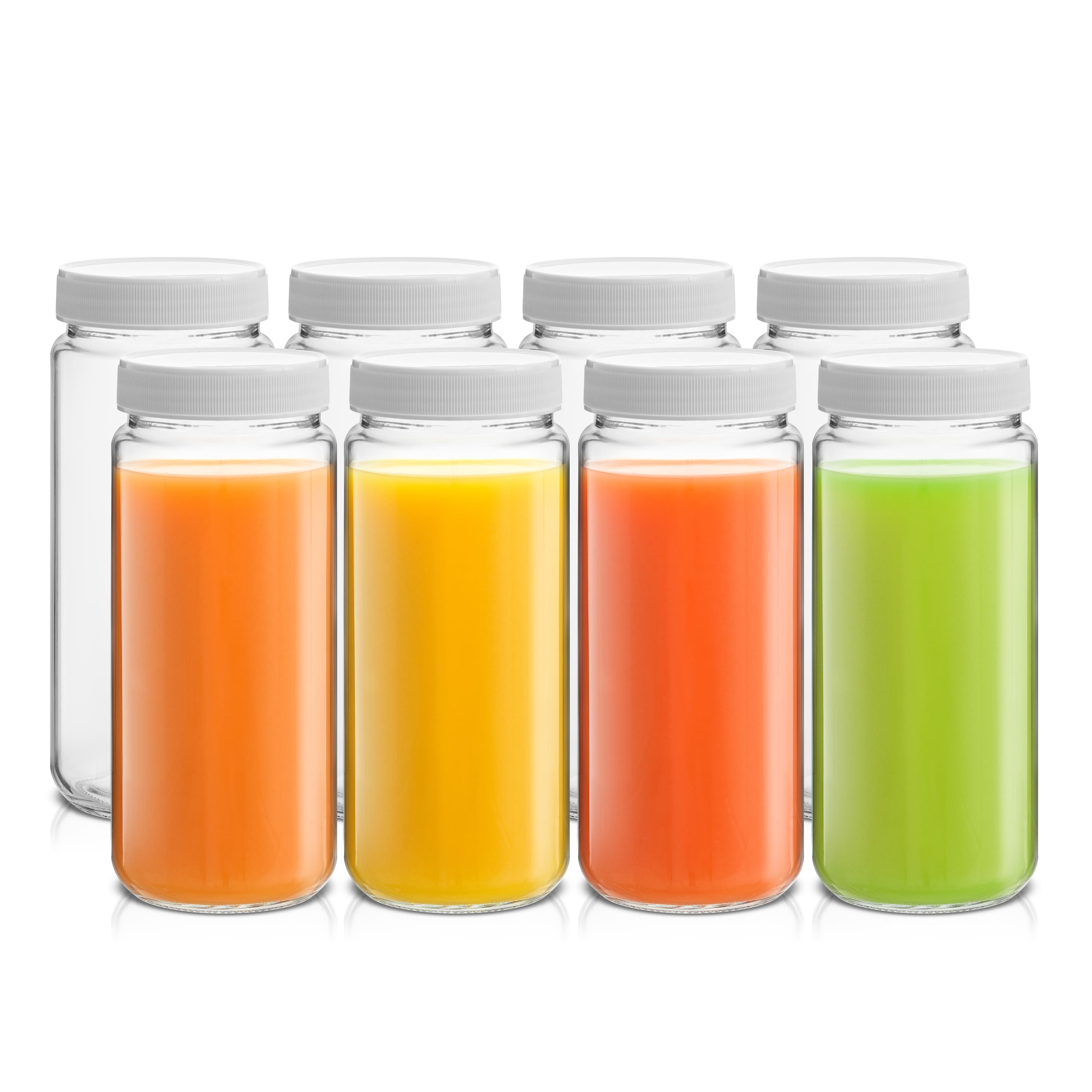 JoyJolt® 16oz. Reusable Glass Juice Bottles with Lids, 8ct.