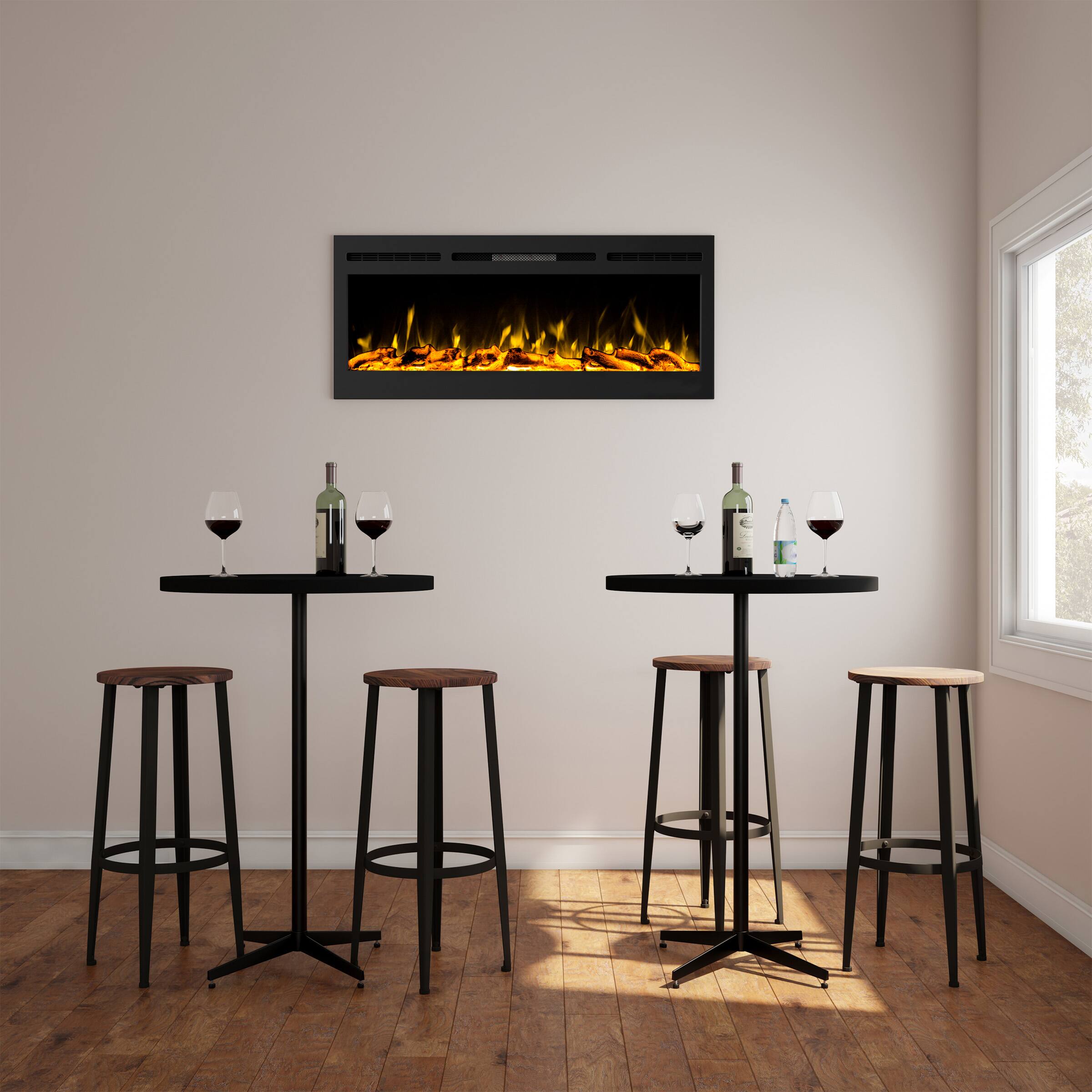 Hastings Home 50&#x22; Black Electric Fireplace