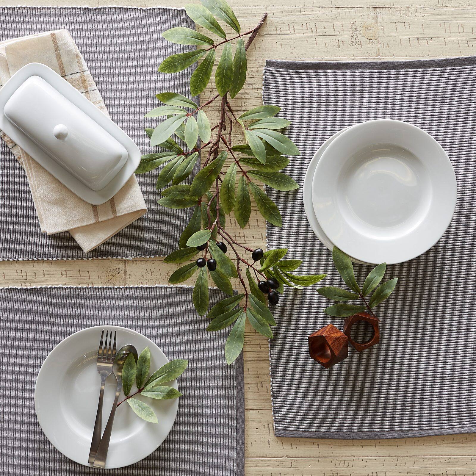 DII® 2-Tone Ribbed Placemats, 6ct.