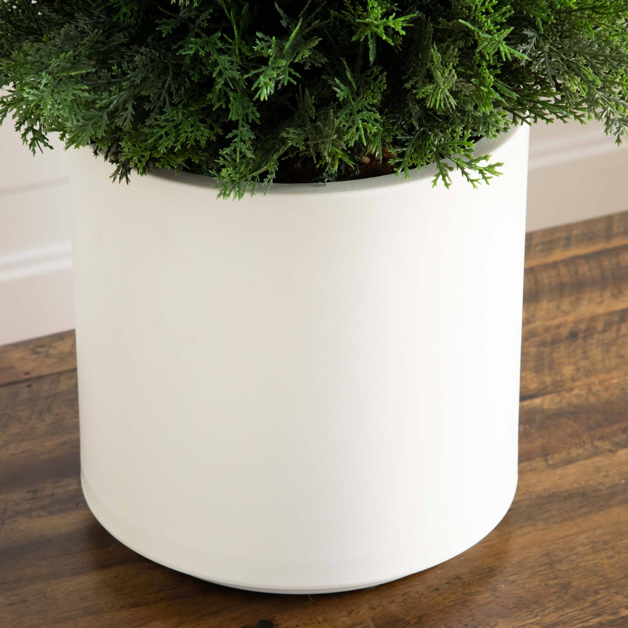 3ft. UV-Resistant Cedar Tree in White Planter