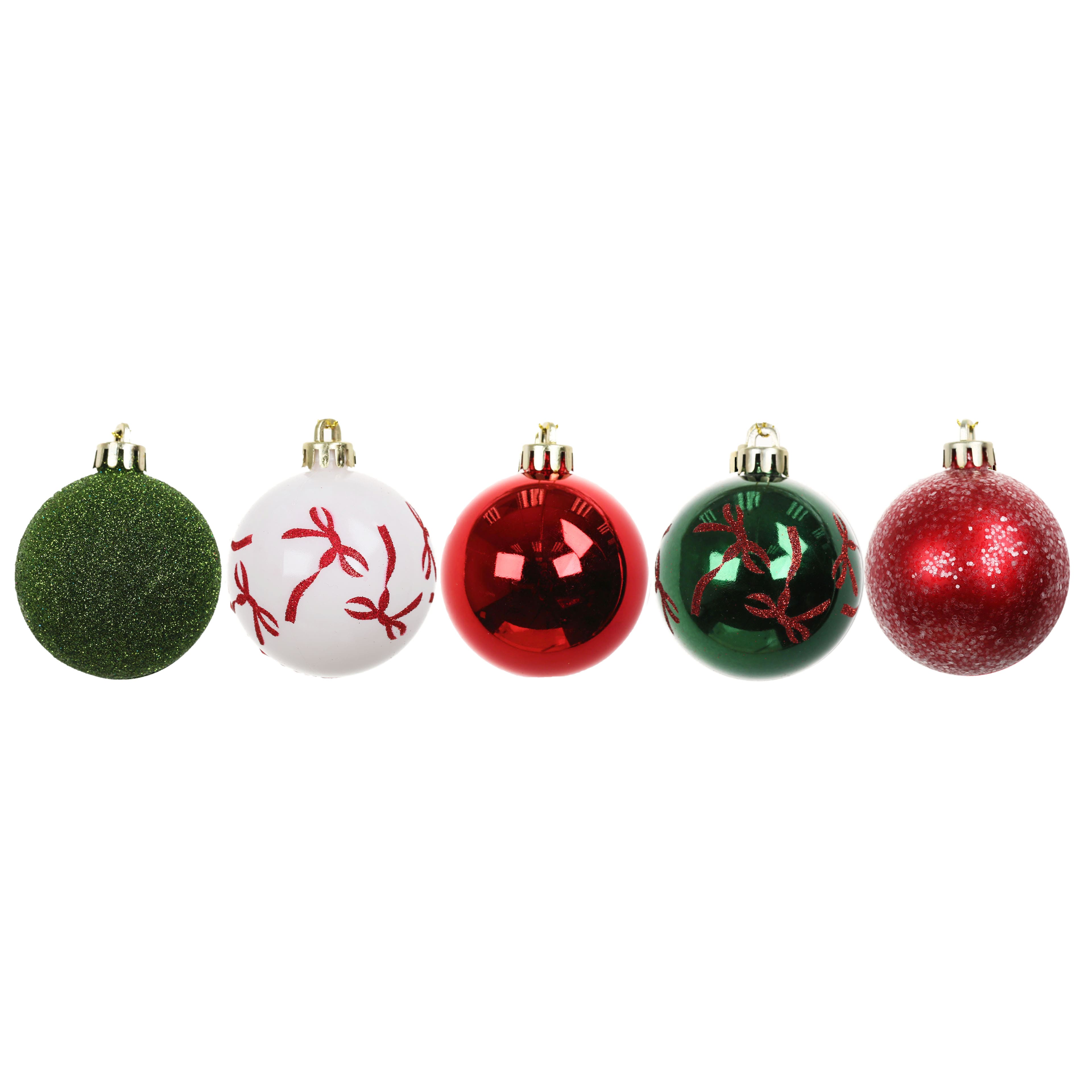 Assorted Green, Red &#x26; White Ball Plastic Ornament Tube by Ashland&#xAE;, 1pc.