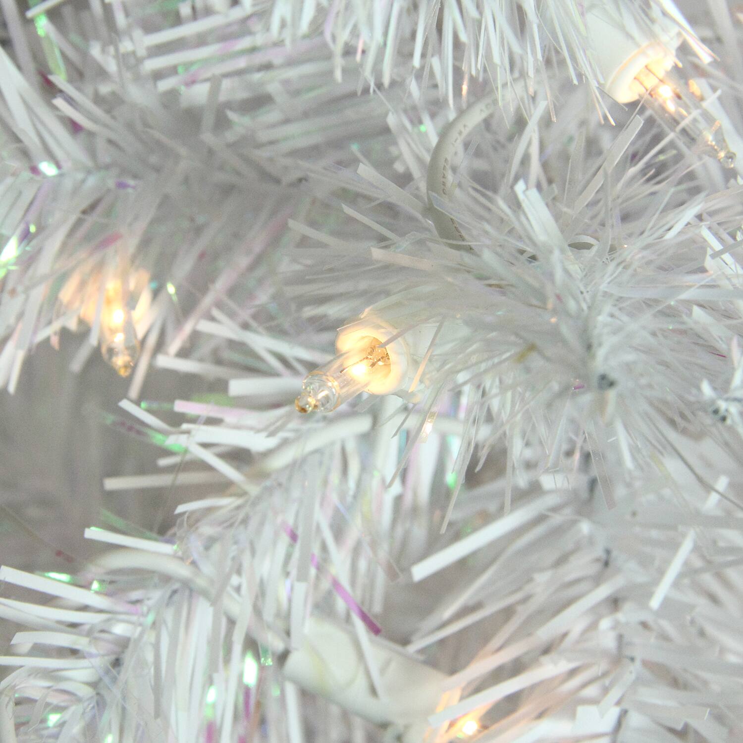 6ft. Pre-Lit Glimmer Iridescent Spruce Artificial Christmas Tree, Clear Lights