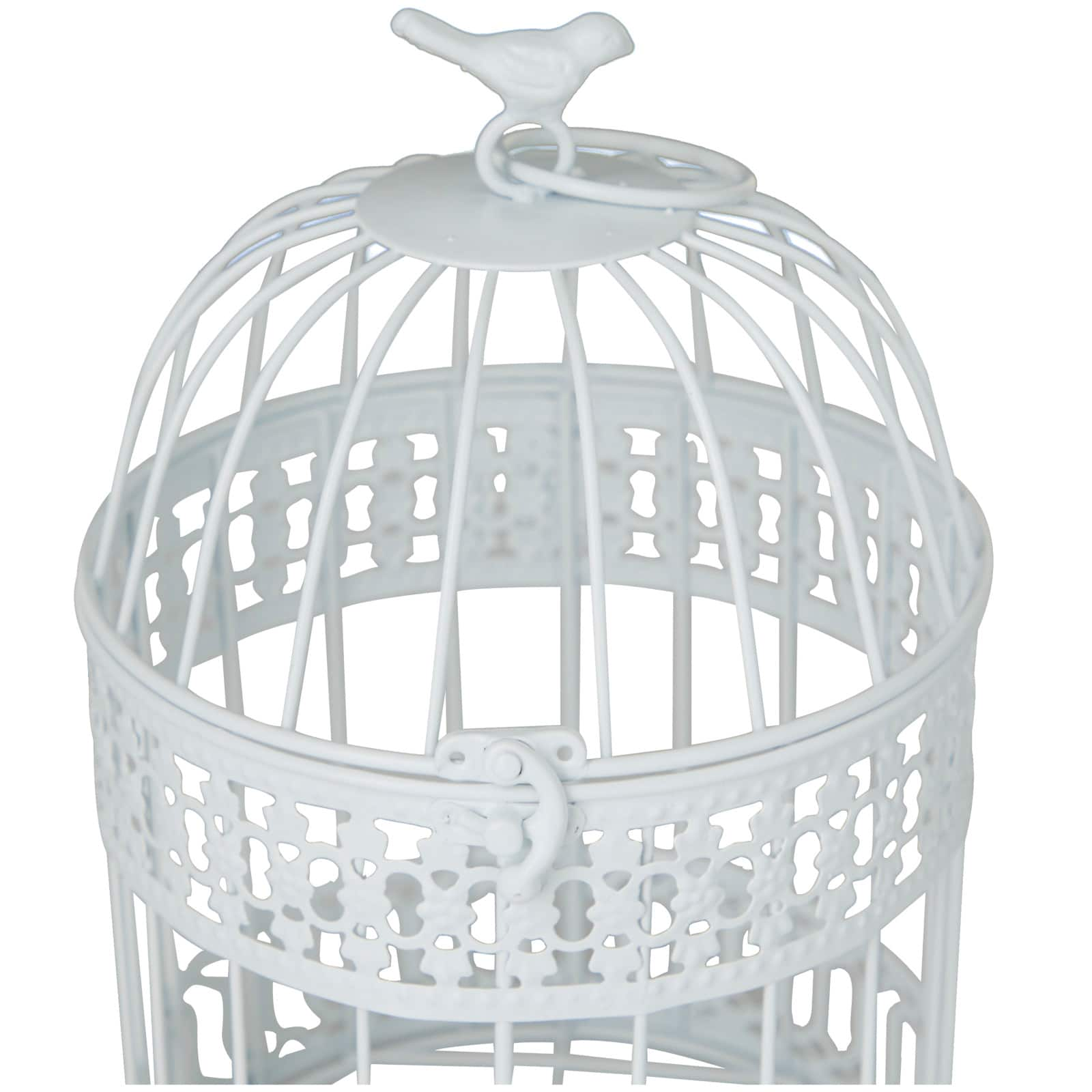 White Metal Country cottage Birdcage, Set of 2&#x22; 16&#x22;, 12&#x22;