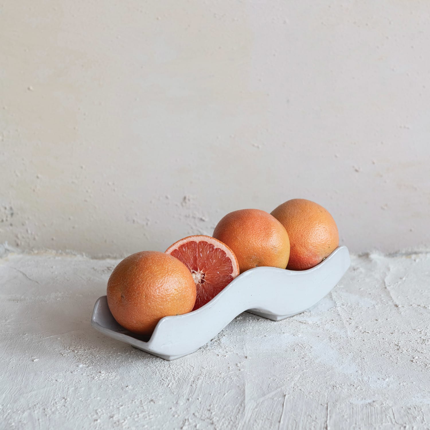 Hello Honey® 13.25" White Stoneware Wavy Tray