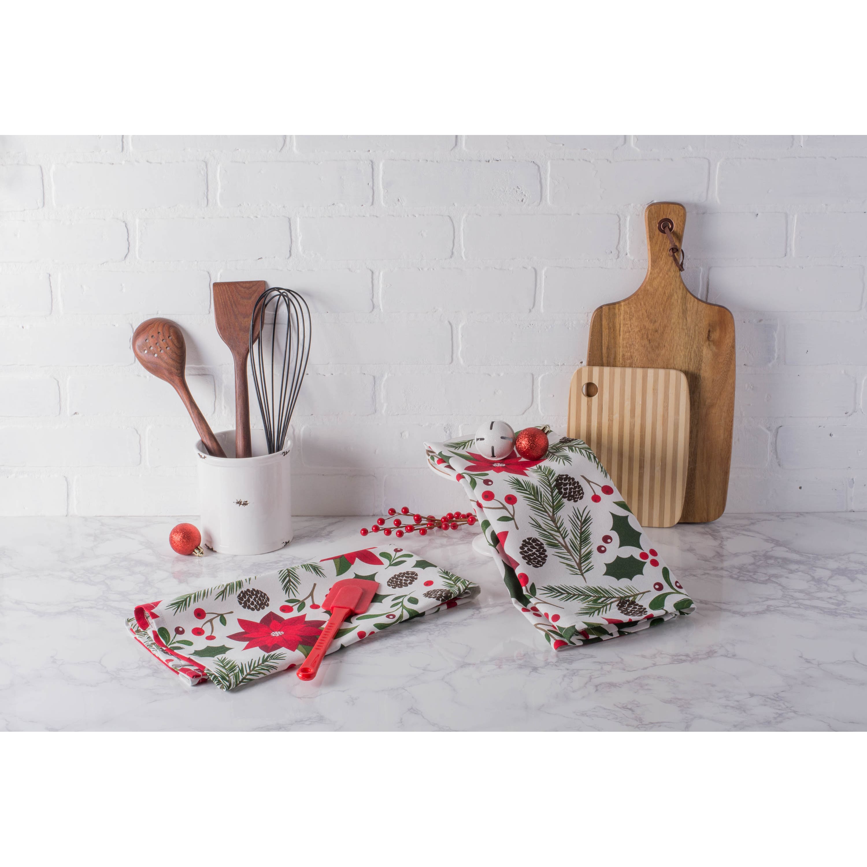 DII&#xAE; Holiday Sprigs Printed Dishtowel Set