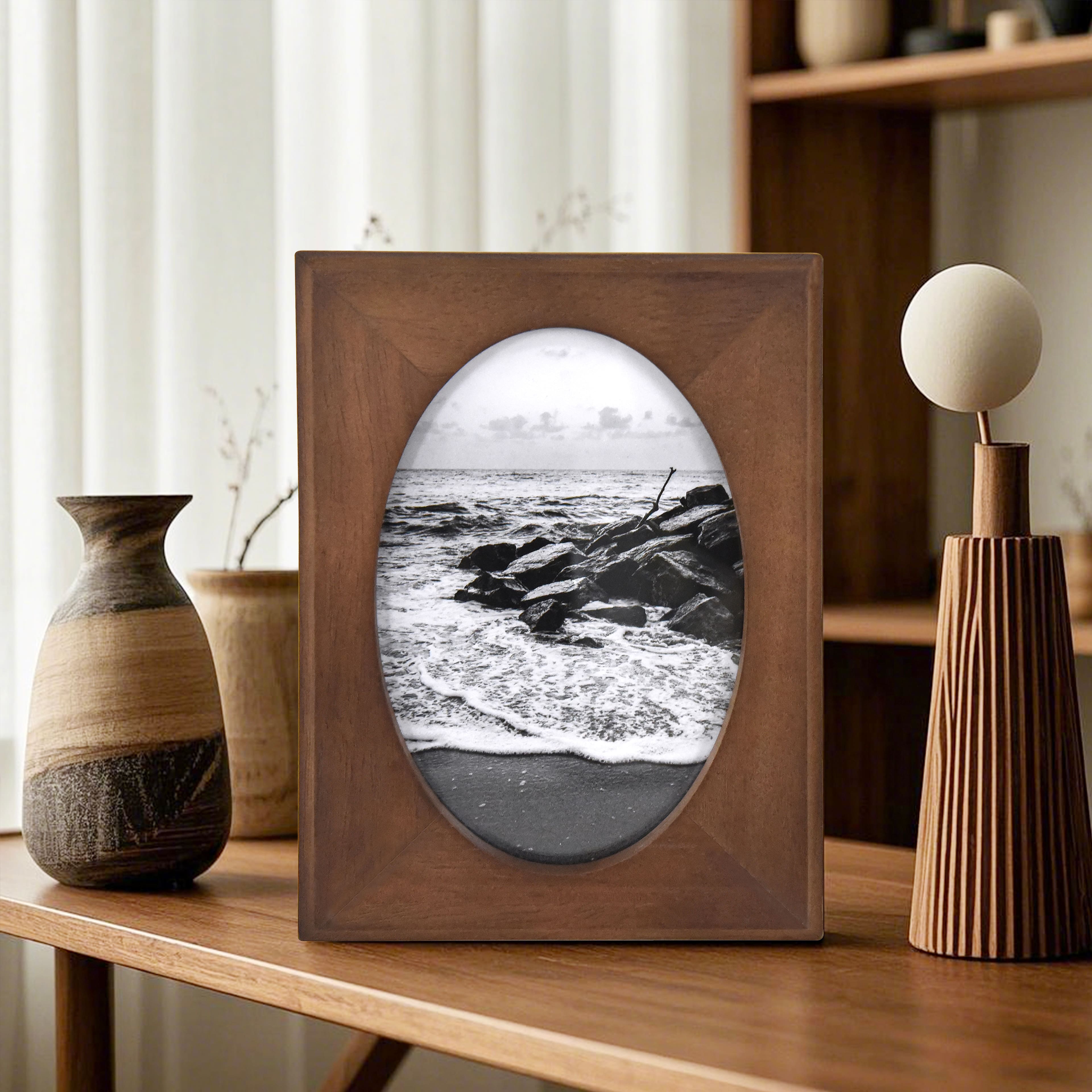 Treasured Finds 4&#x22; x 6&#x22; Dark Brown Oval Tabletop Frame by Studio D&#xE9;cor&#xAE;
