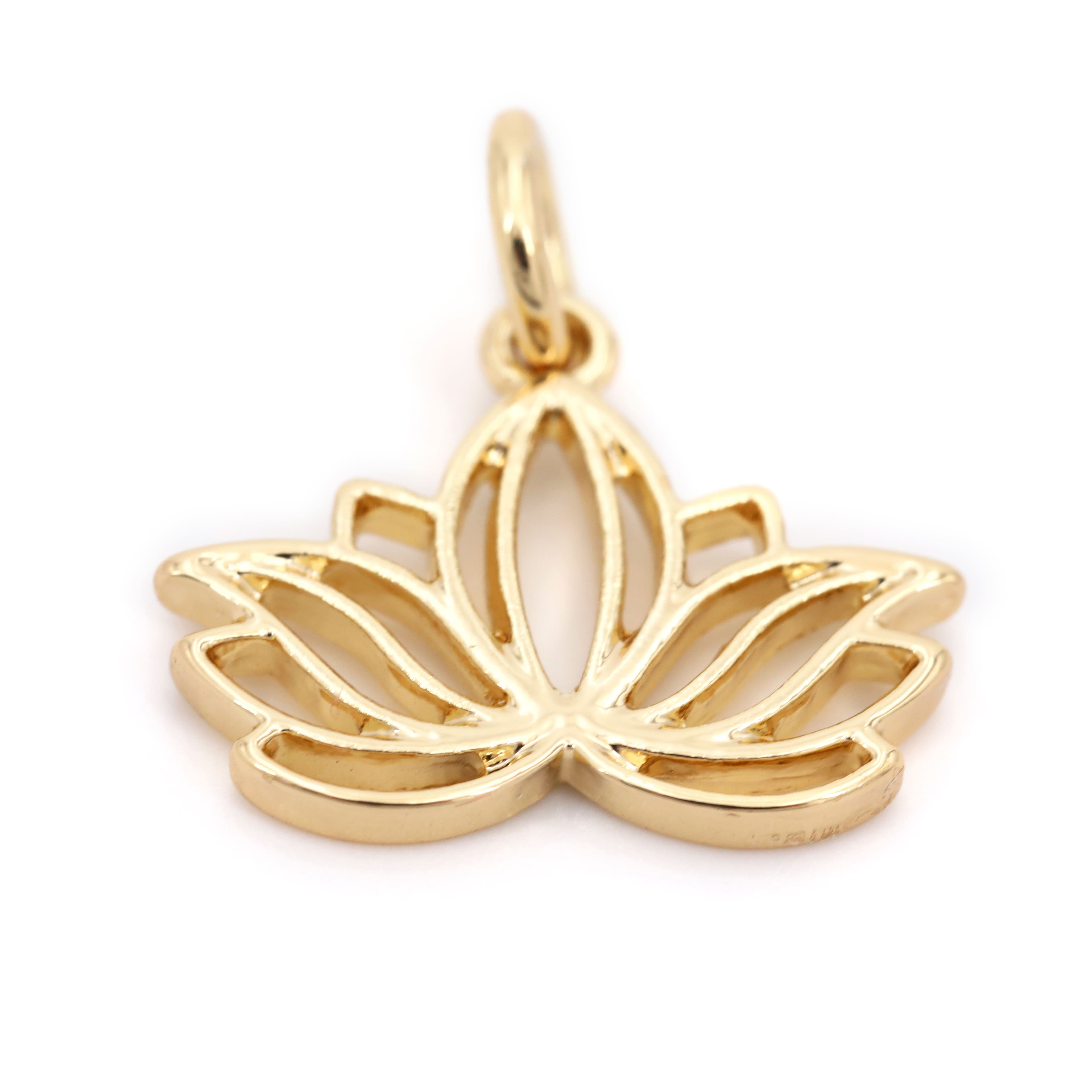 14K Gold Plated Lotus Charm by Bead Landing&#x2122;