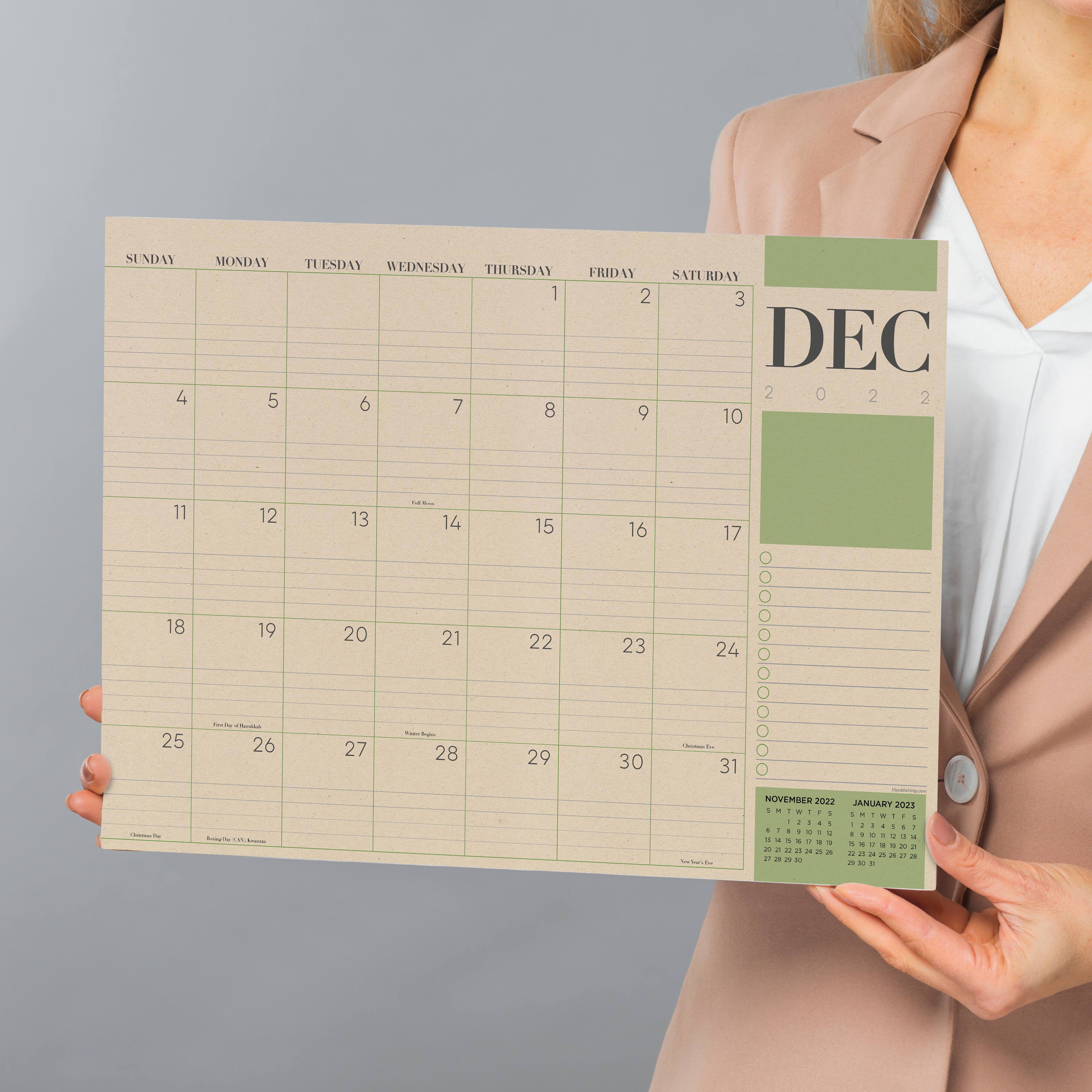 TF Publishing 20222023 Kraft Desk Pad Monthly Blotter Calendar Desk