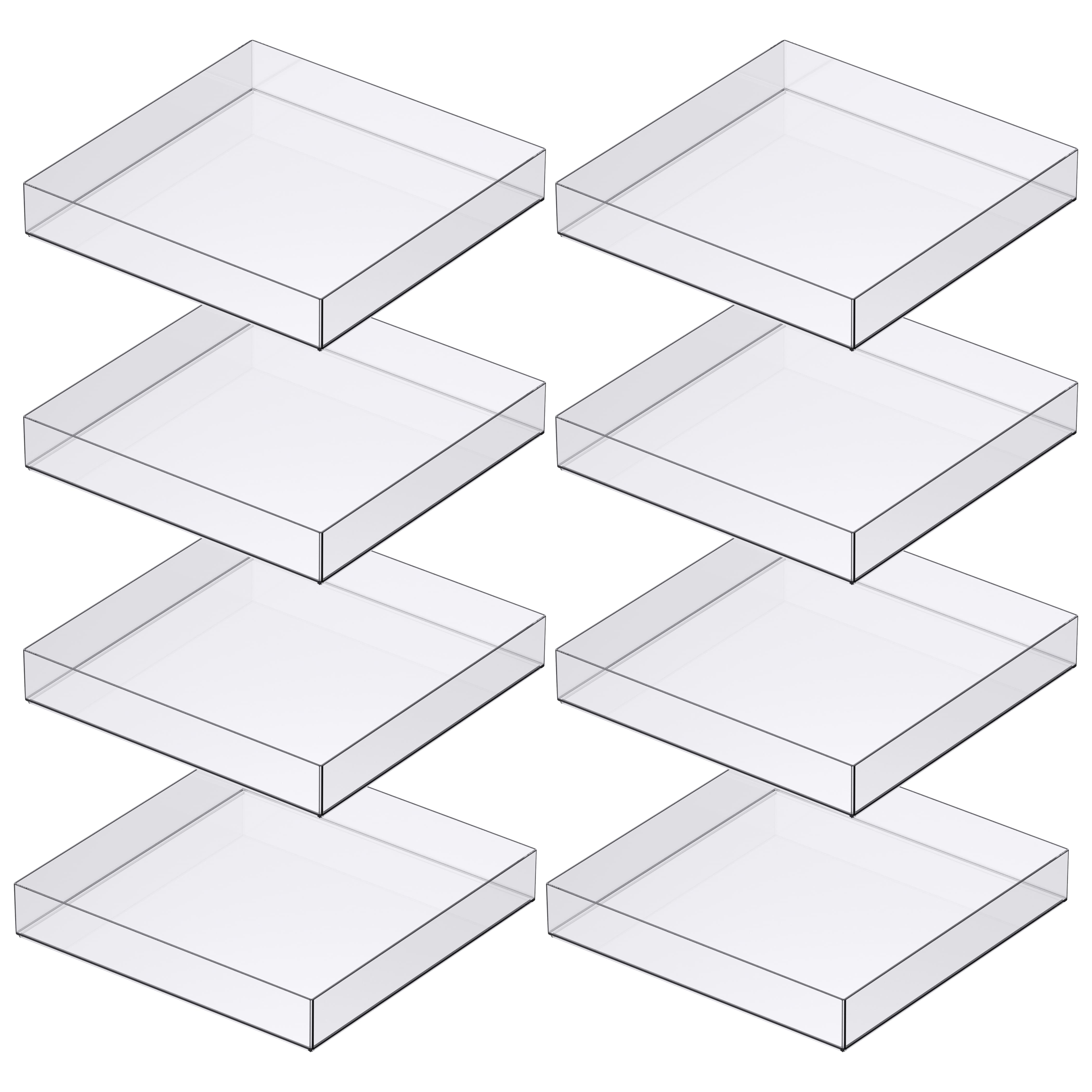 8 Pack: 12" x 12" Clear Stackable Storage Tray by Simply Tidy™