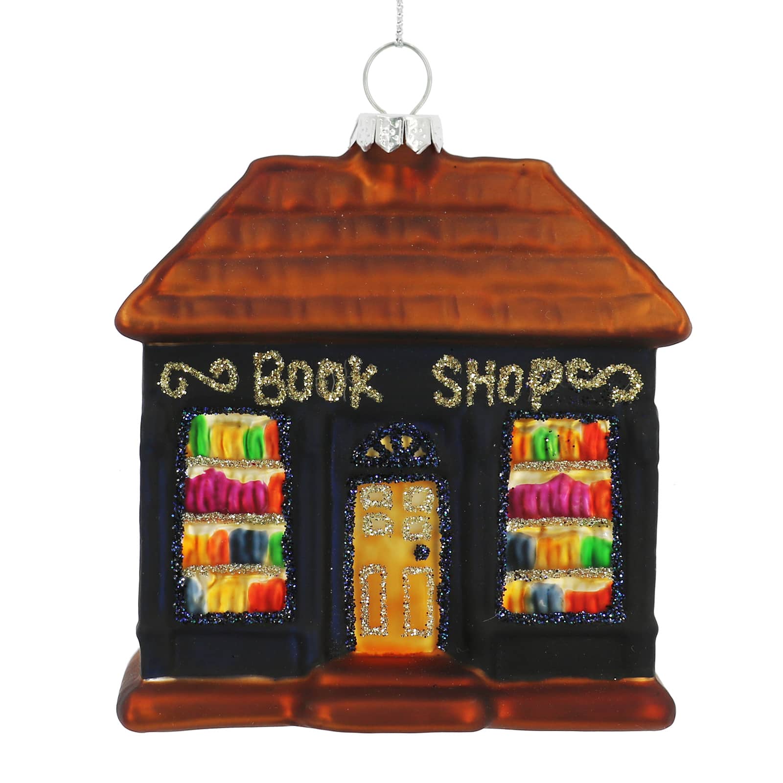 4&#x22; Book Shop Glass Ornament by Ashland&#xAE;