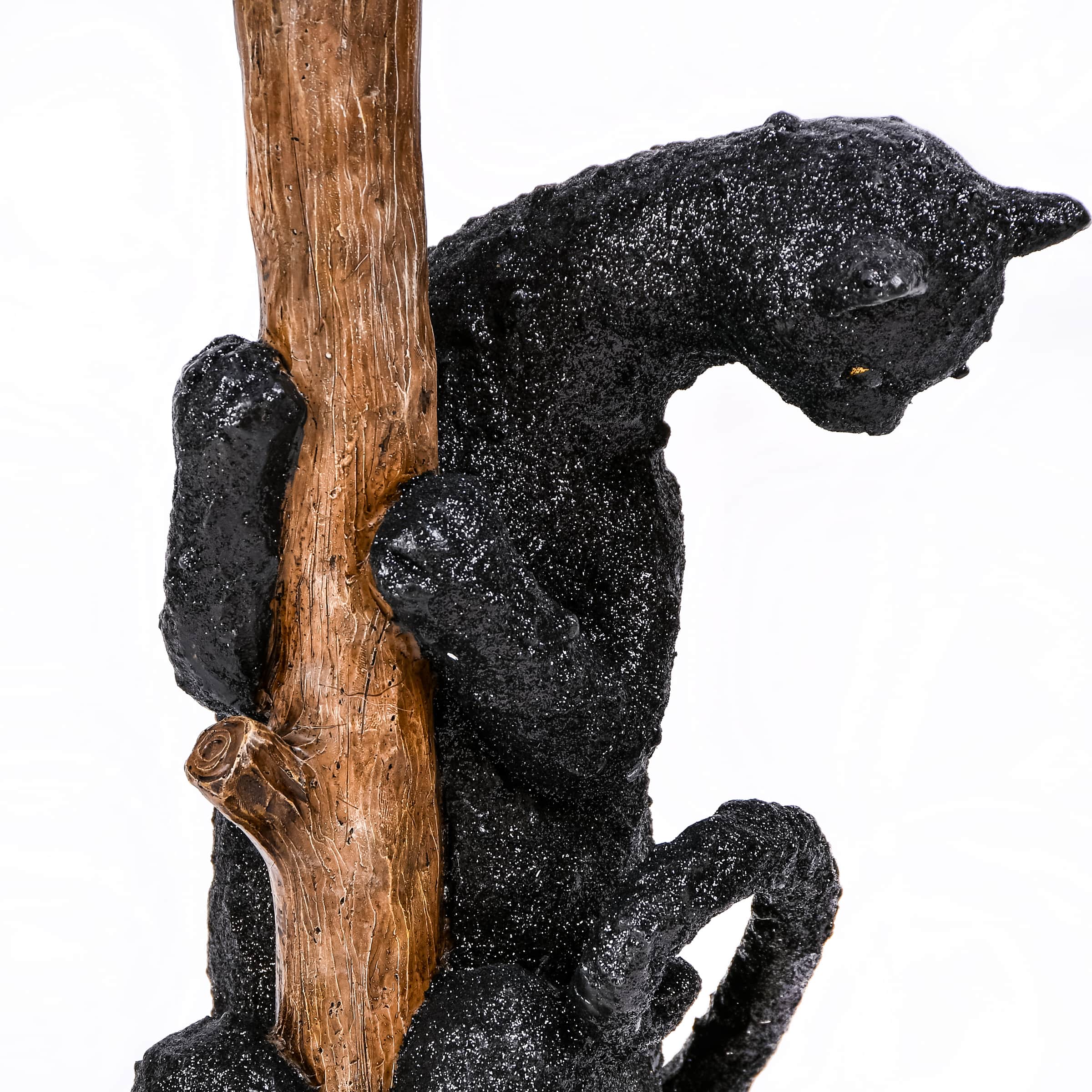 13&#x27;&#x27; Black Cat Climbing Broom Halloween D&#xE9;cor