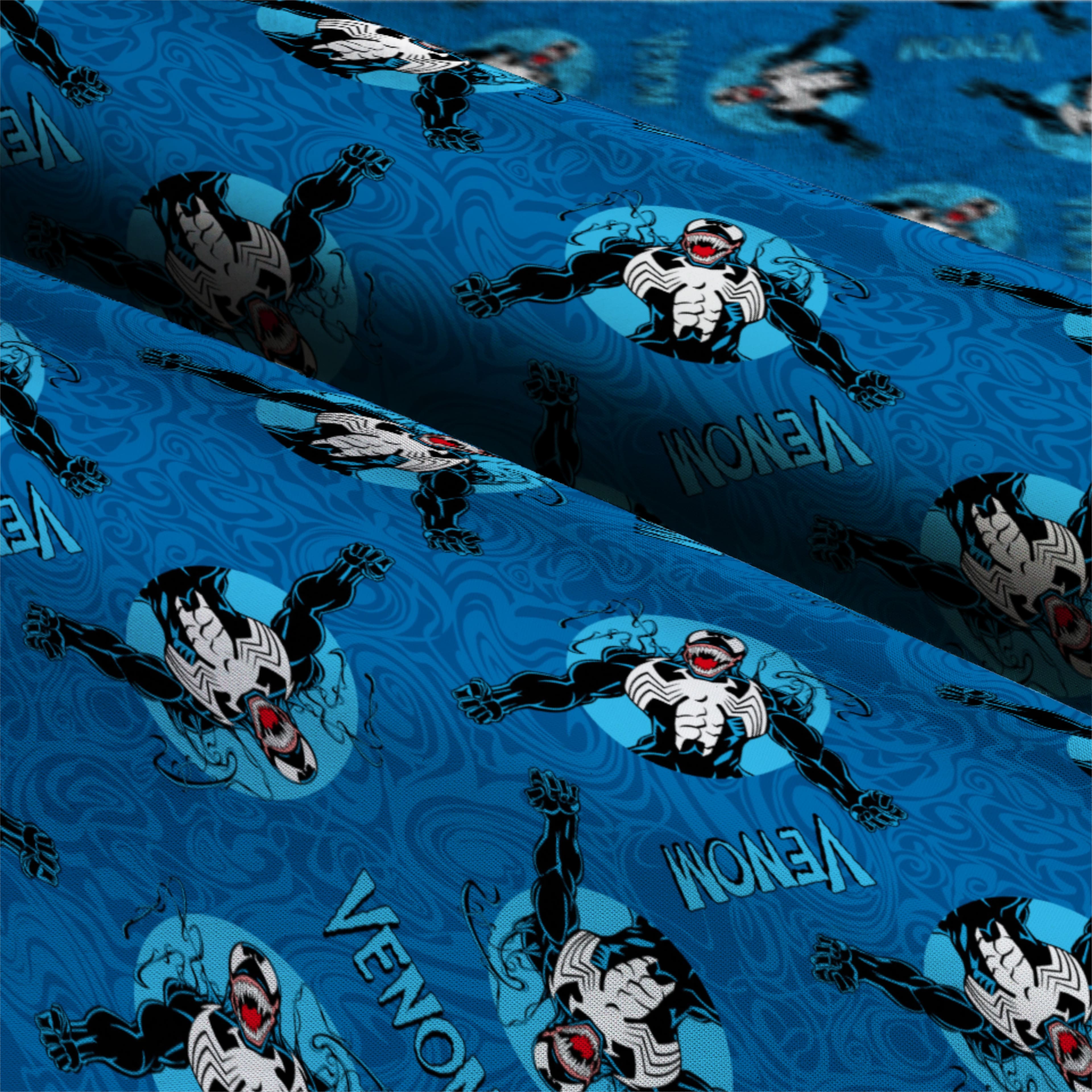 Marvel&#xAE; Venom Blue Circles Cotton Fabric