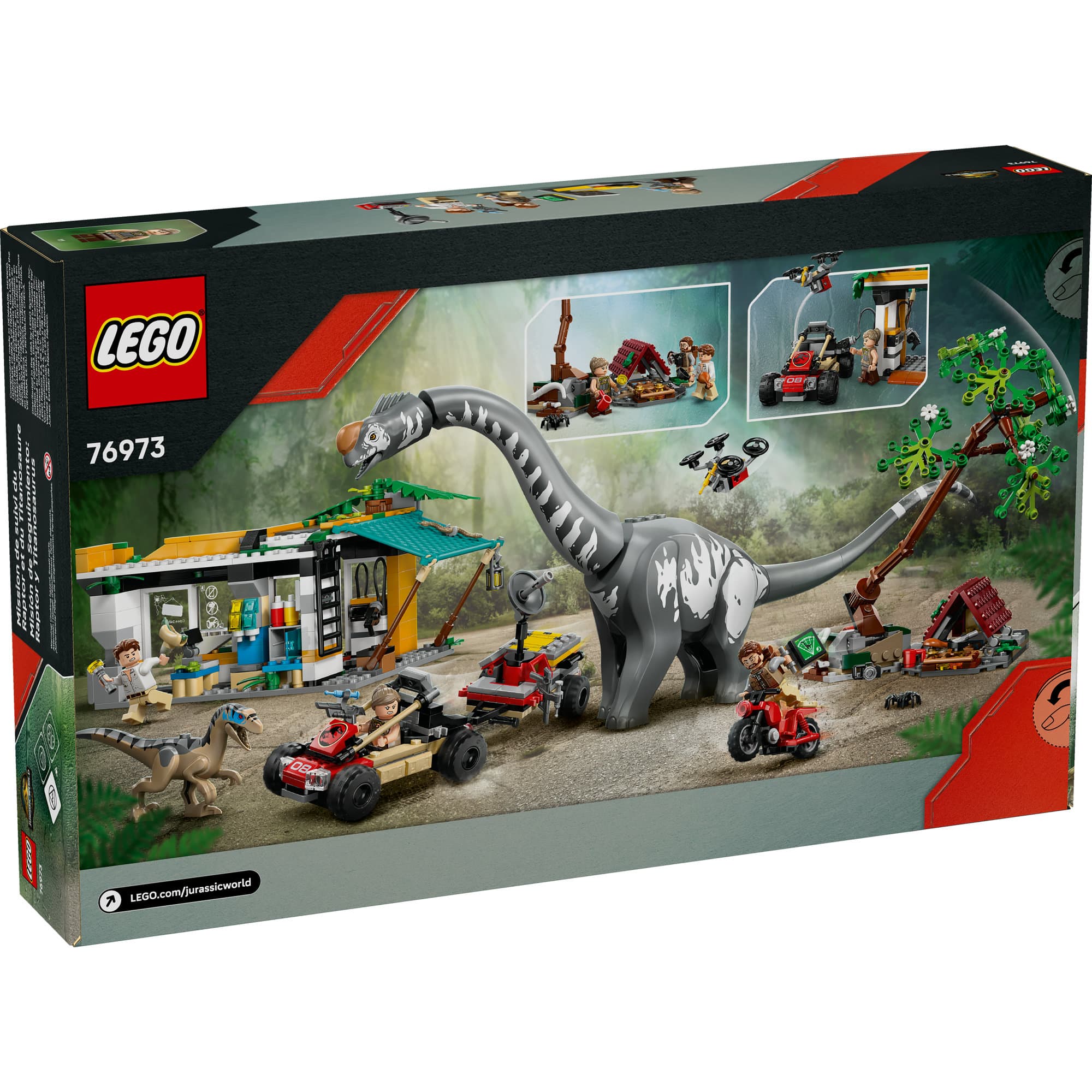 LEGO® Jurassic World Raptor & Titanosaurus Tracking Mission Dinosaur Toy 76973