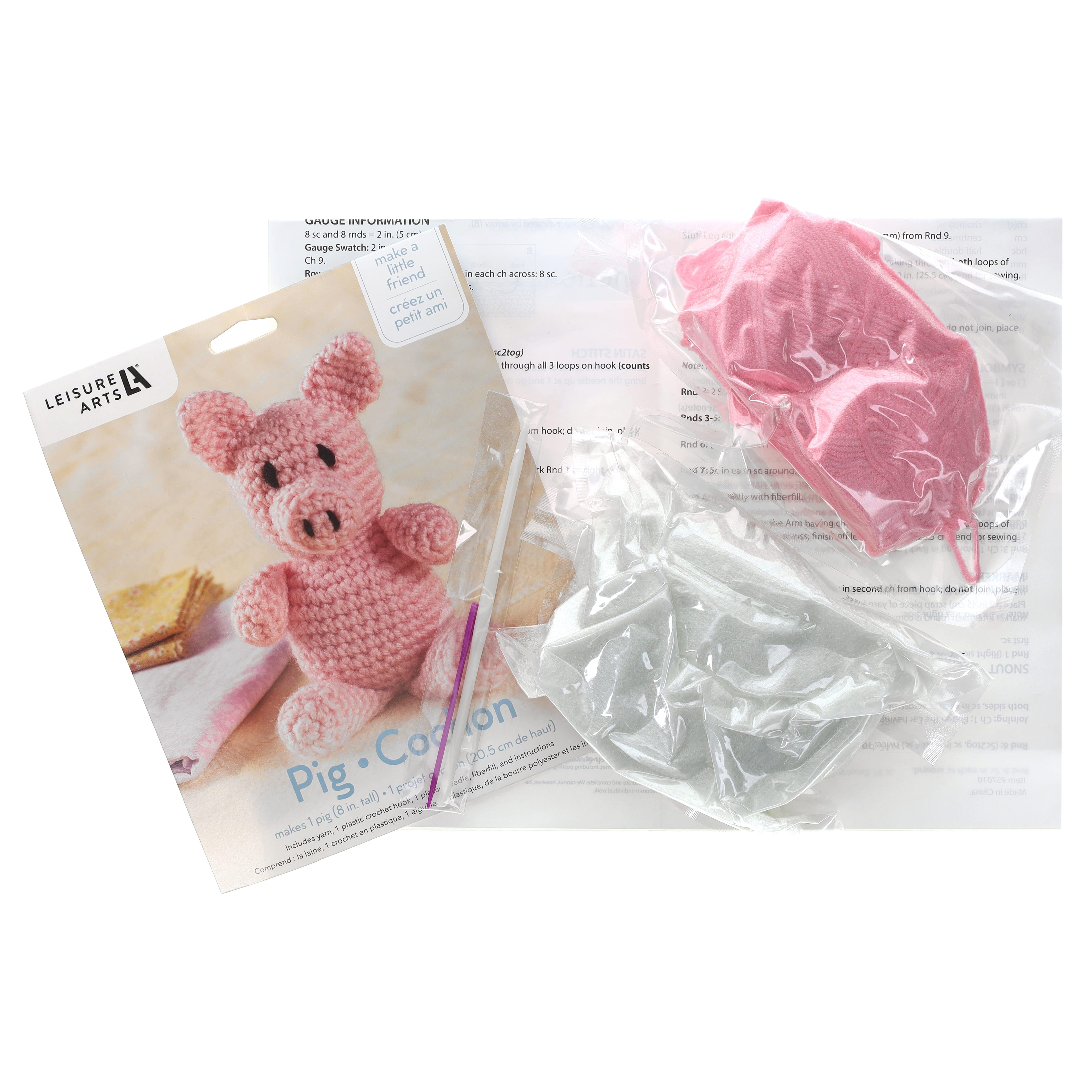Leisure Arts Make A Little Friend Pudgie Piggy Crochet Kit