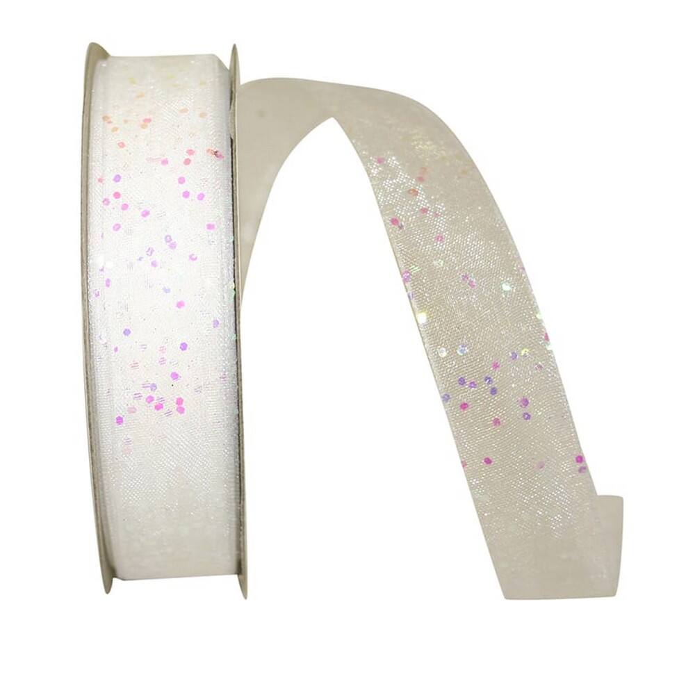 JAM Paper 5/8'' x 25yd. Sheer Glitter Ribbon