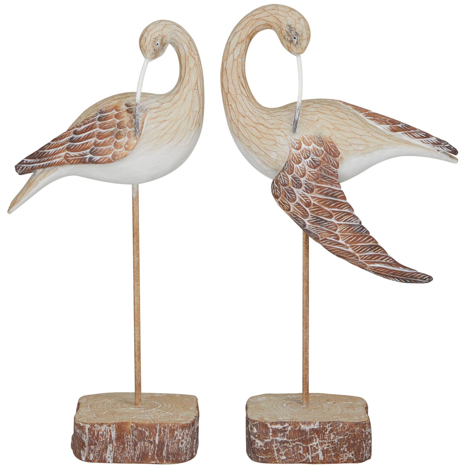 Brown Standing Bird Sculpture Set