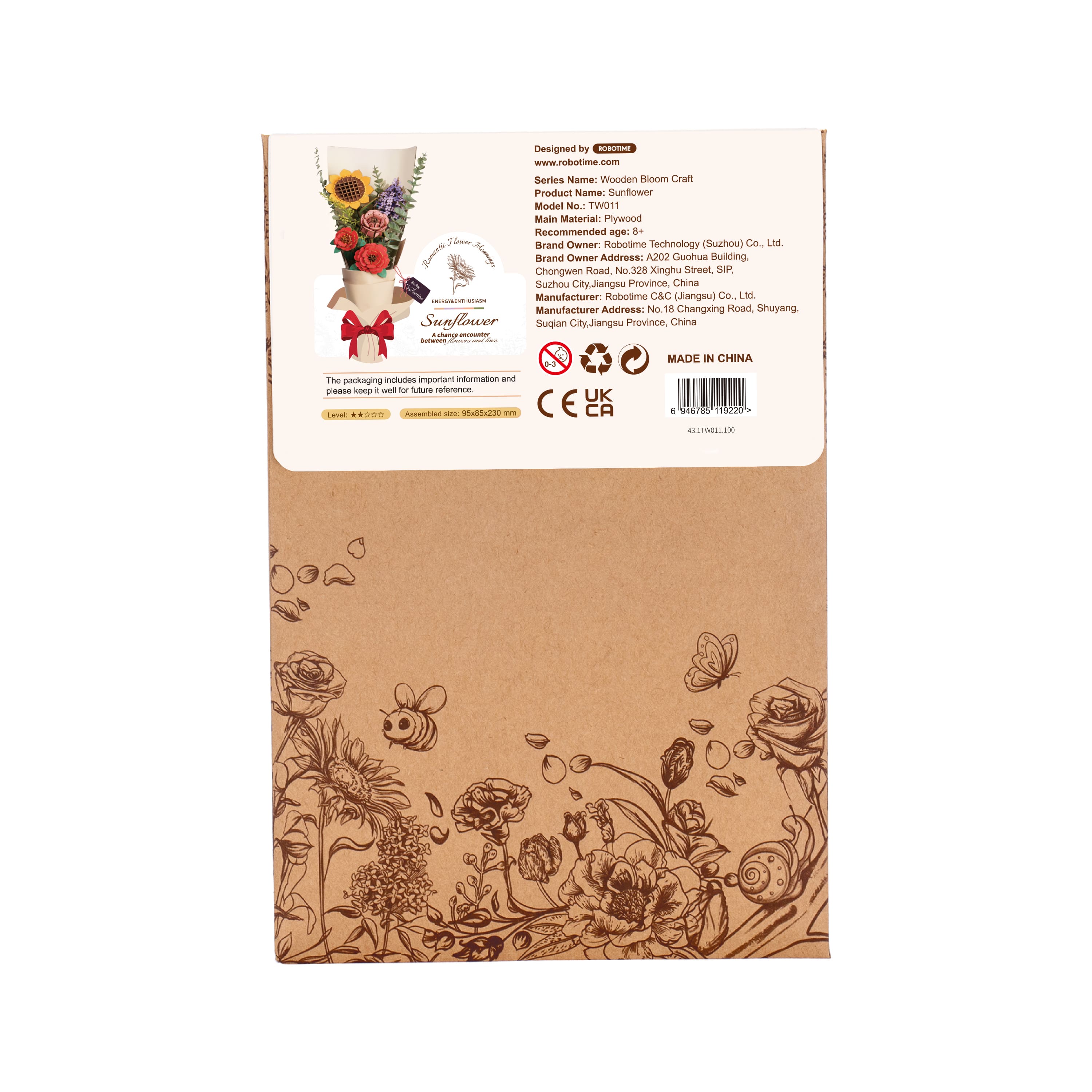 Rowood Sunflower Wooden Bloom Craft