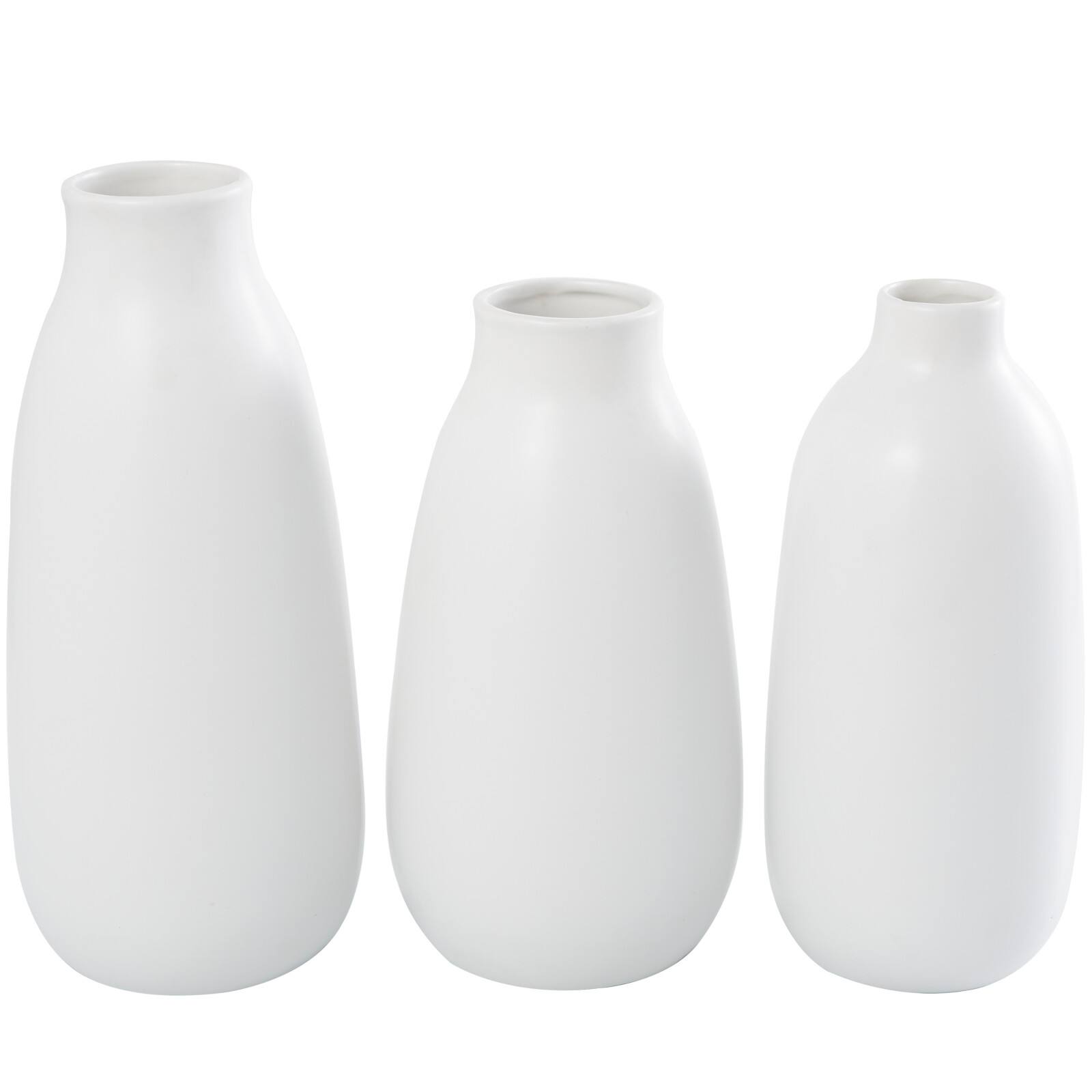 White Ceramic Vase with Black Lavender Prints Set