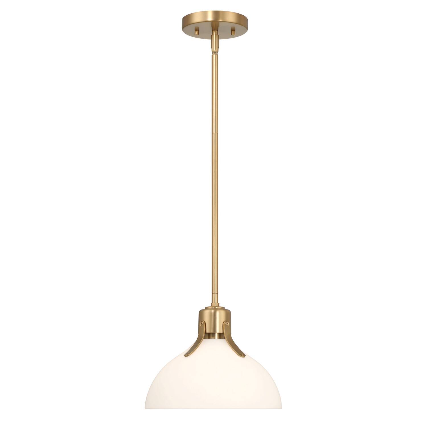 Hello Honey&#xAE; Delano Gold &#x26; White Industrial Metal &#x26; Etched Glass Ceiling Light