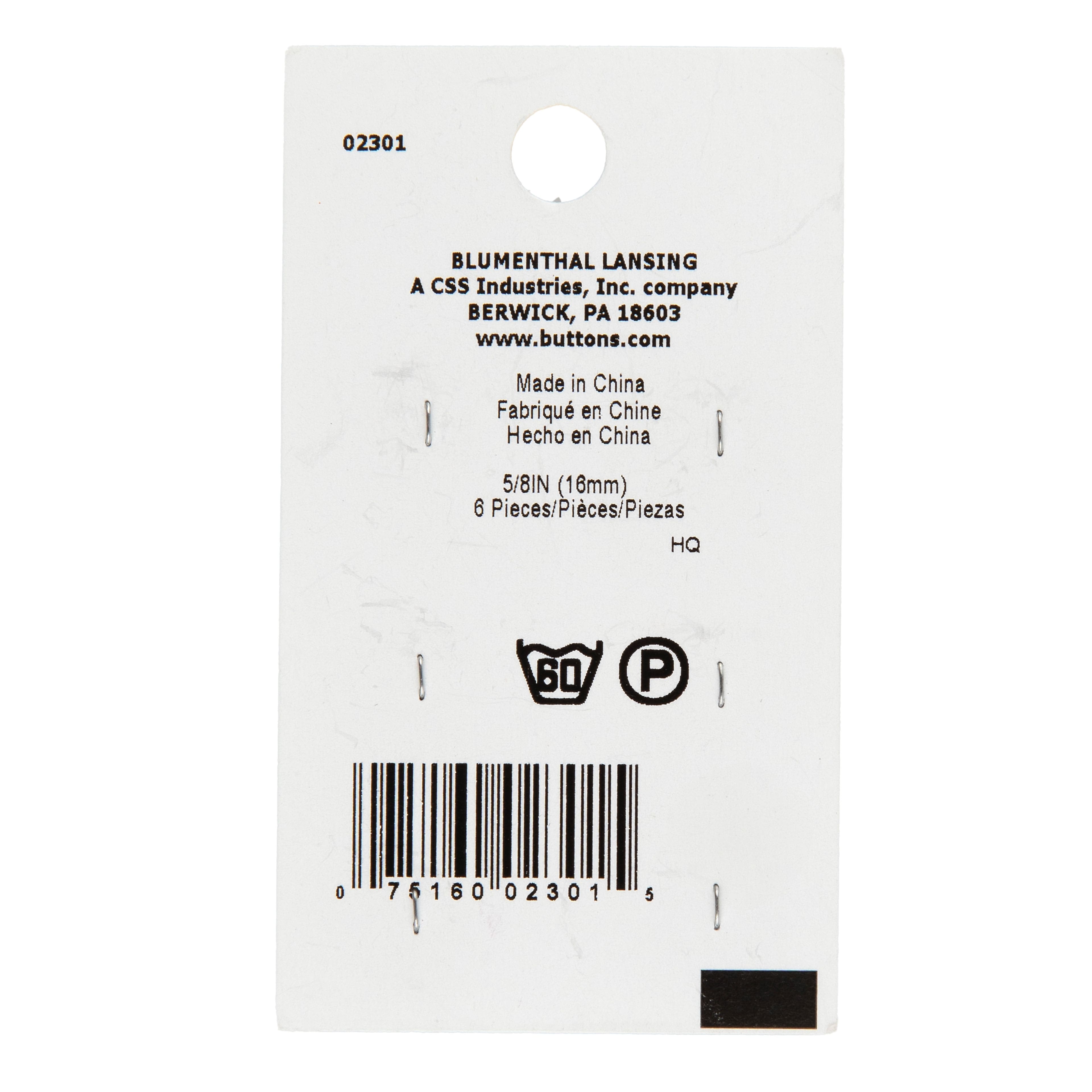 LaMode 5/8&#x22; Gray 4-Hole Buttons, 6ct.