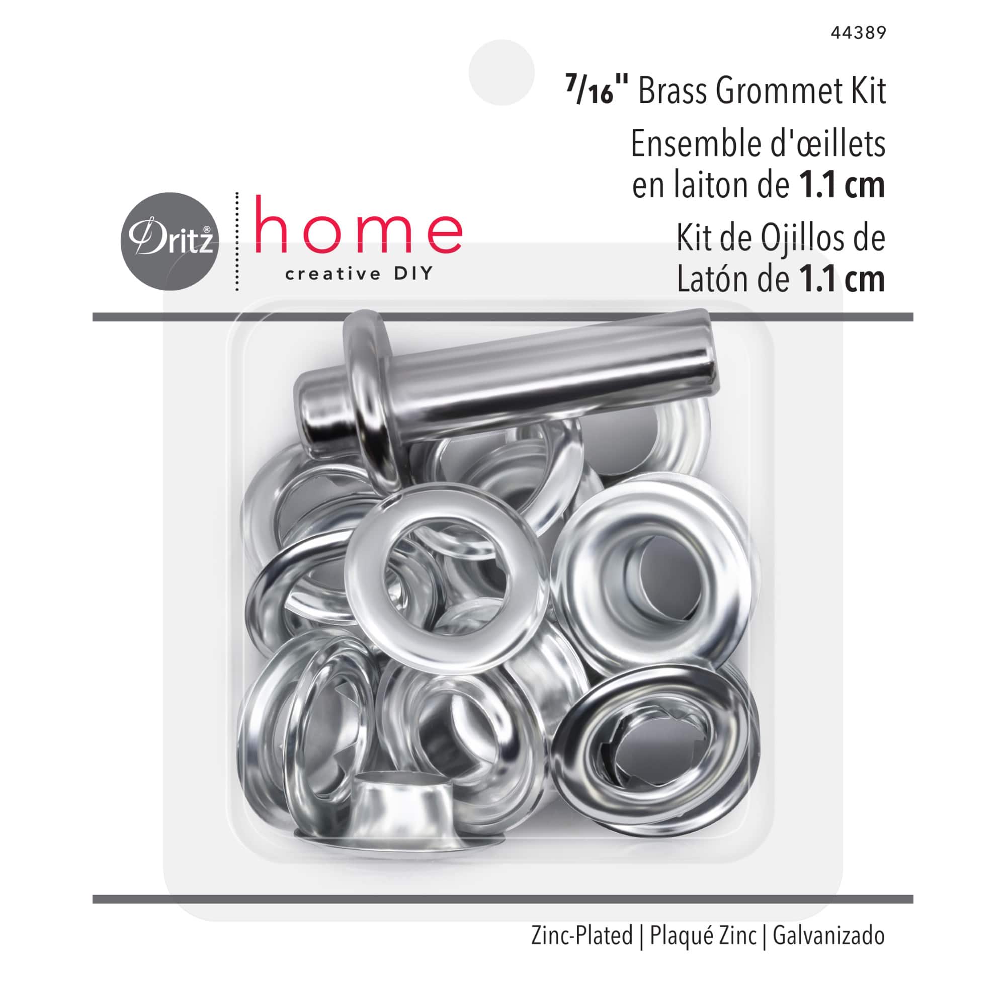 Dritz Home 7/16&#x22; Zinc-Plated Brass Grommet Kit