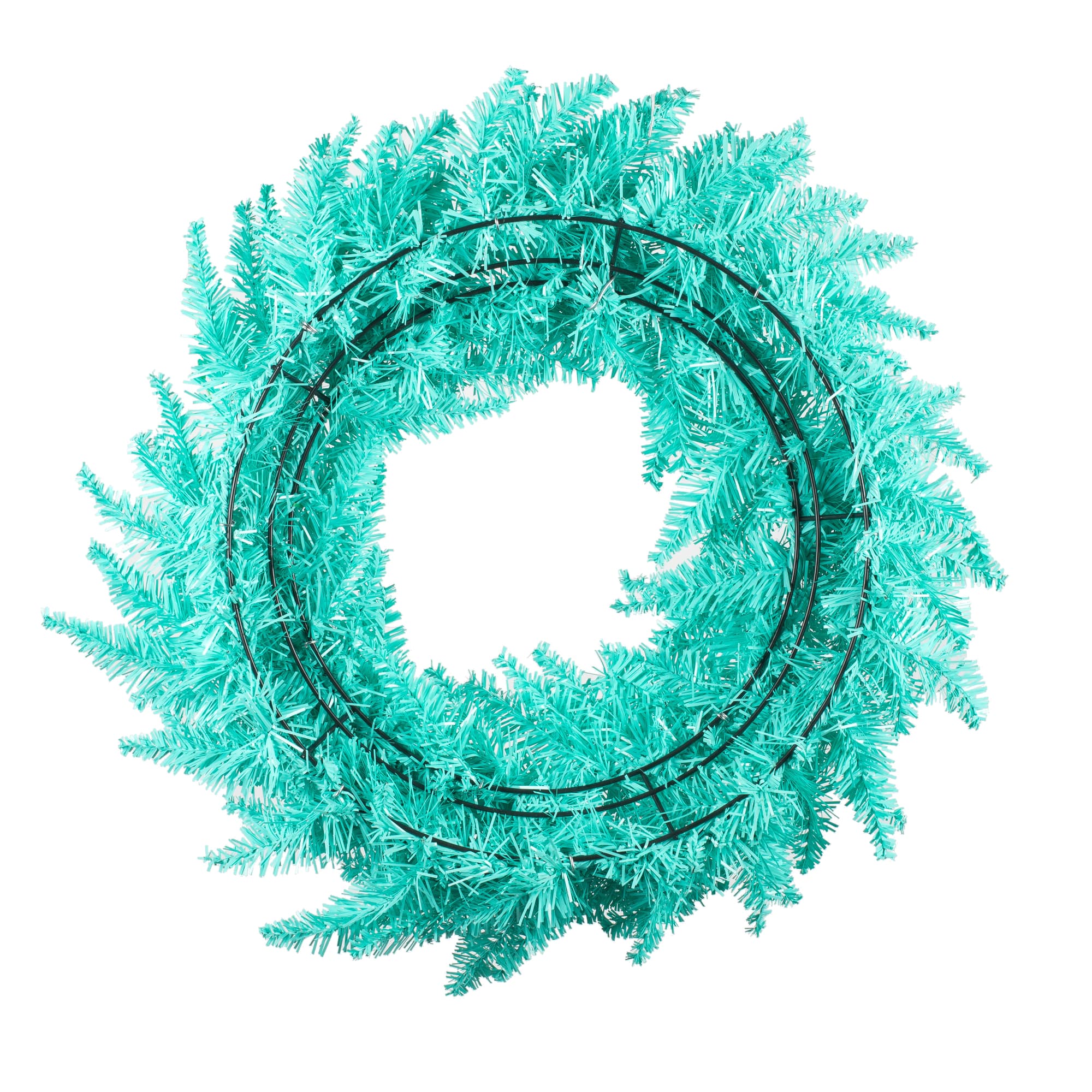 24&#x22; Unlit Aqua Fir Artificial Christmas Wreath