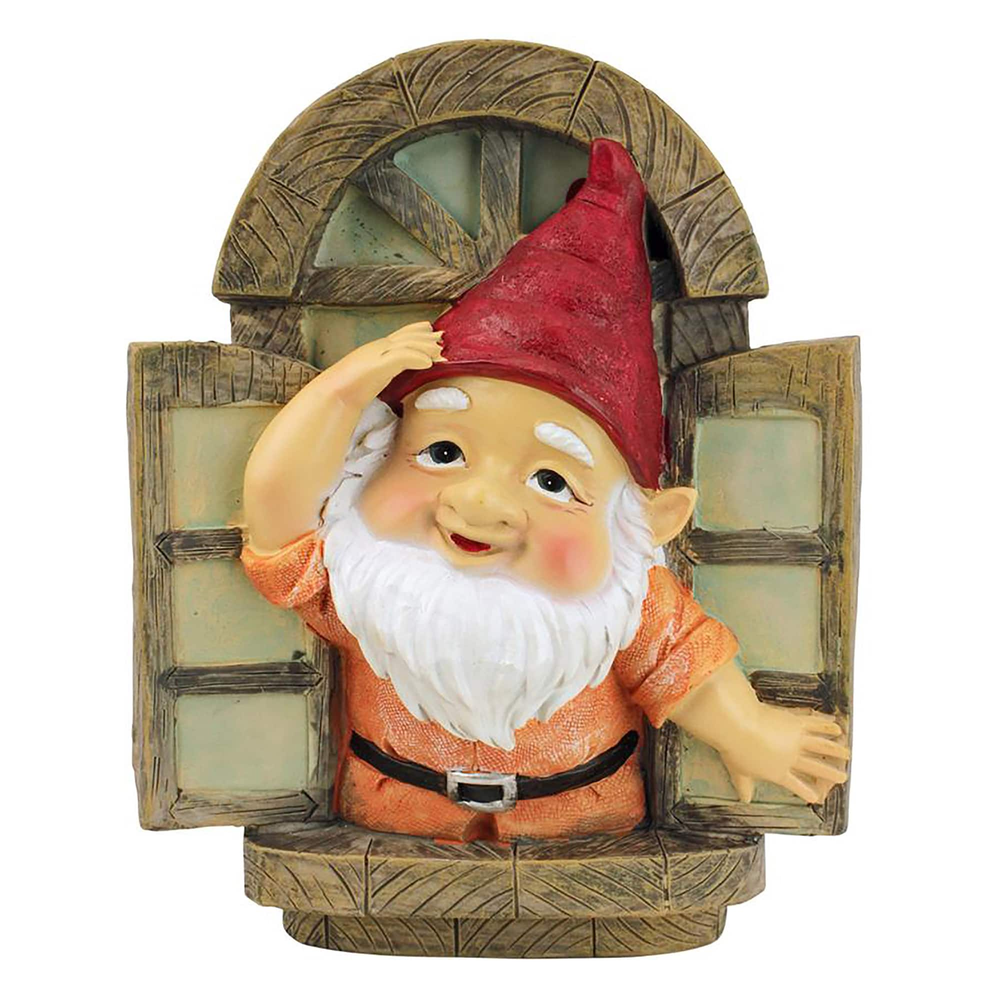 Design Toscano 9&#x22; Window Gnome Garden Tree Sculpture