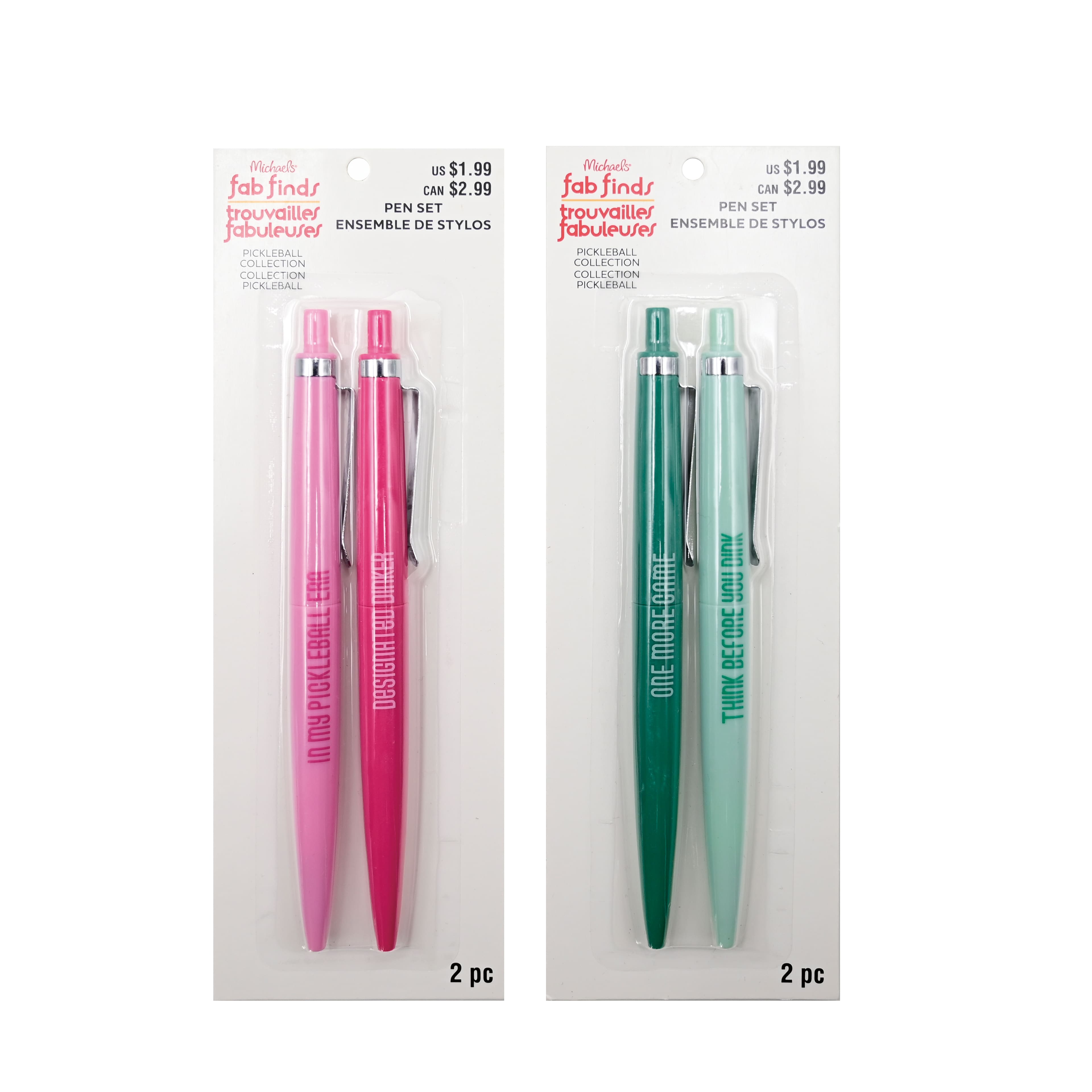 Assorted Pickleball Ballpoint Pens, 2pc. by Fab Finds