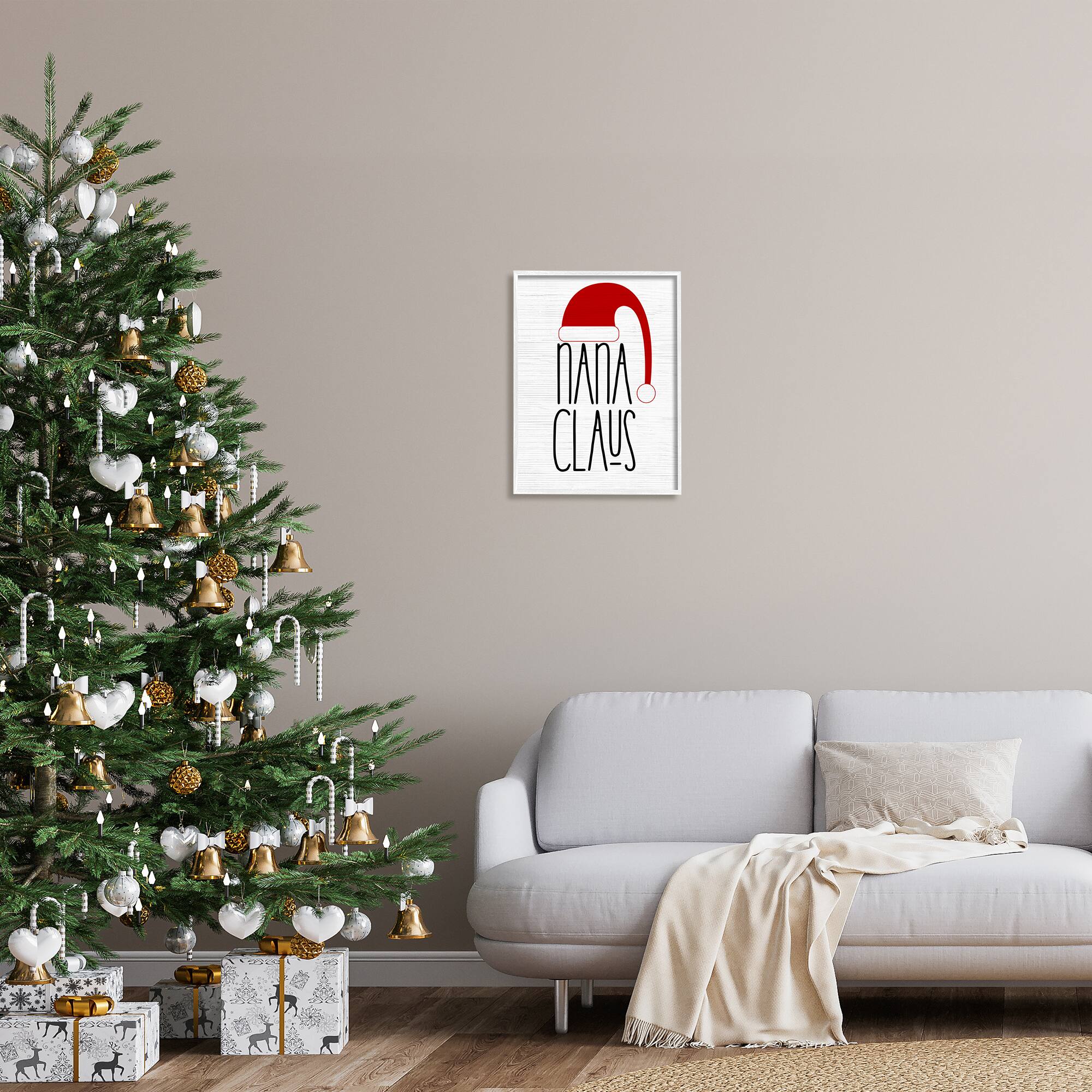 Stupell Industries Nana Claus Fun Santa Hat Phrase Framed Giclee Art