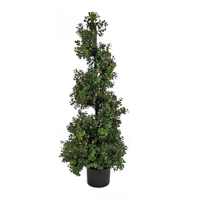 4ft. Pre-Lit Boxwood Spiral Topiary In Nursery Pot | Michaels