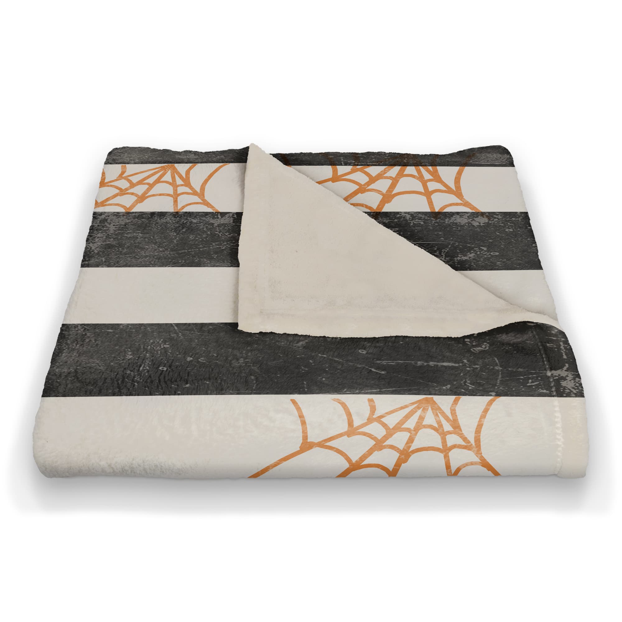 Spiderwebs & Stripes Fleece Throw