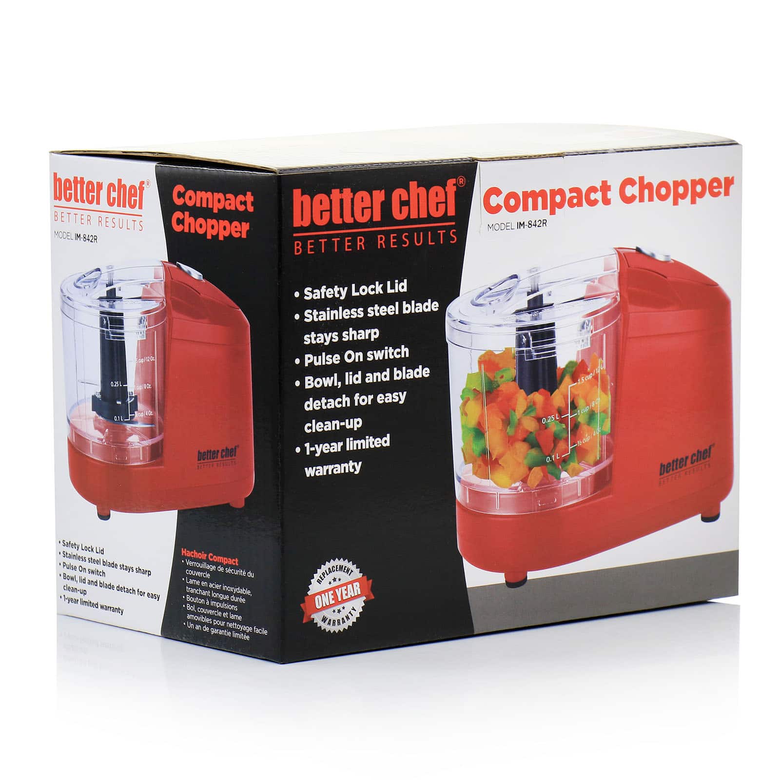 Better Chef Red Compact 12oz. Mini Chopper