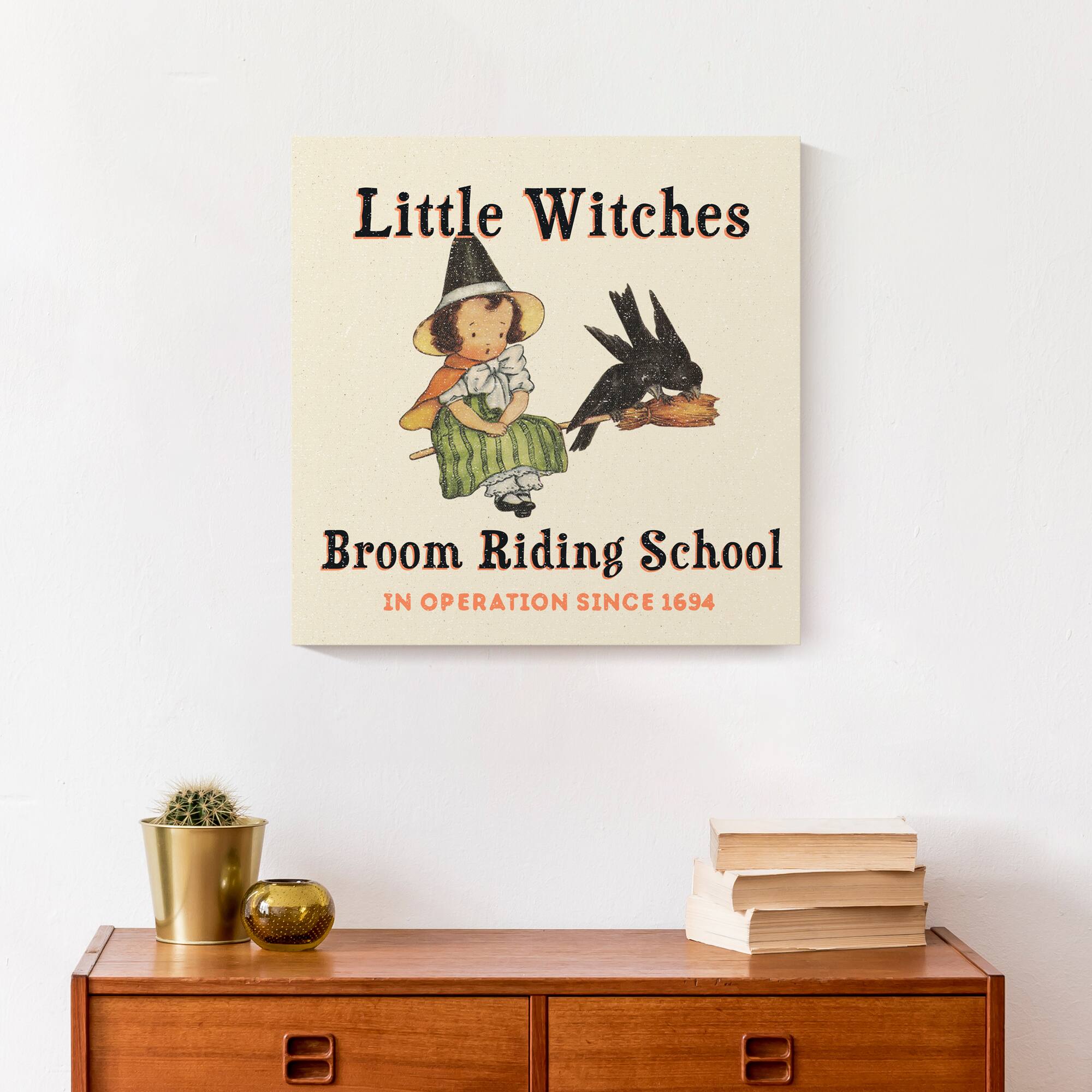 Little Witches Broom Riding School 16" x 16" Canvas Wall Art