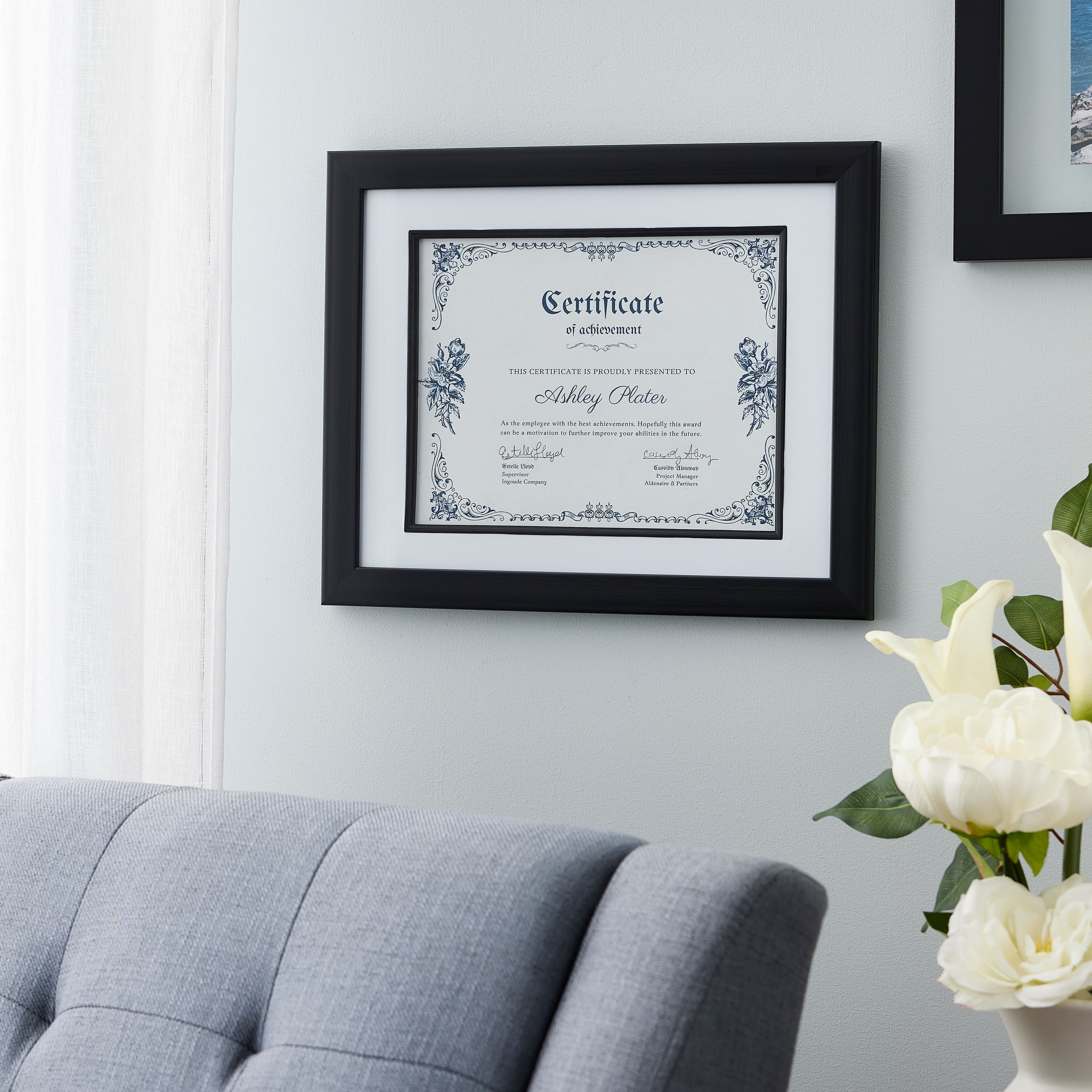 Black 8.5&#x22; x 11&#x22; Document Frame with Mat by Studio D&#xE9;cor&#xAE;