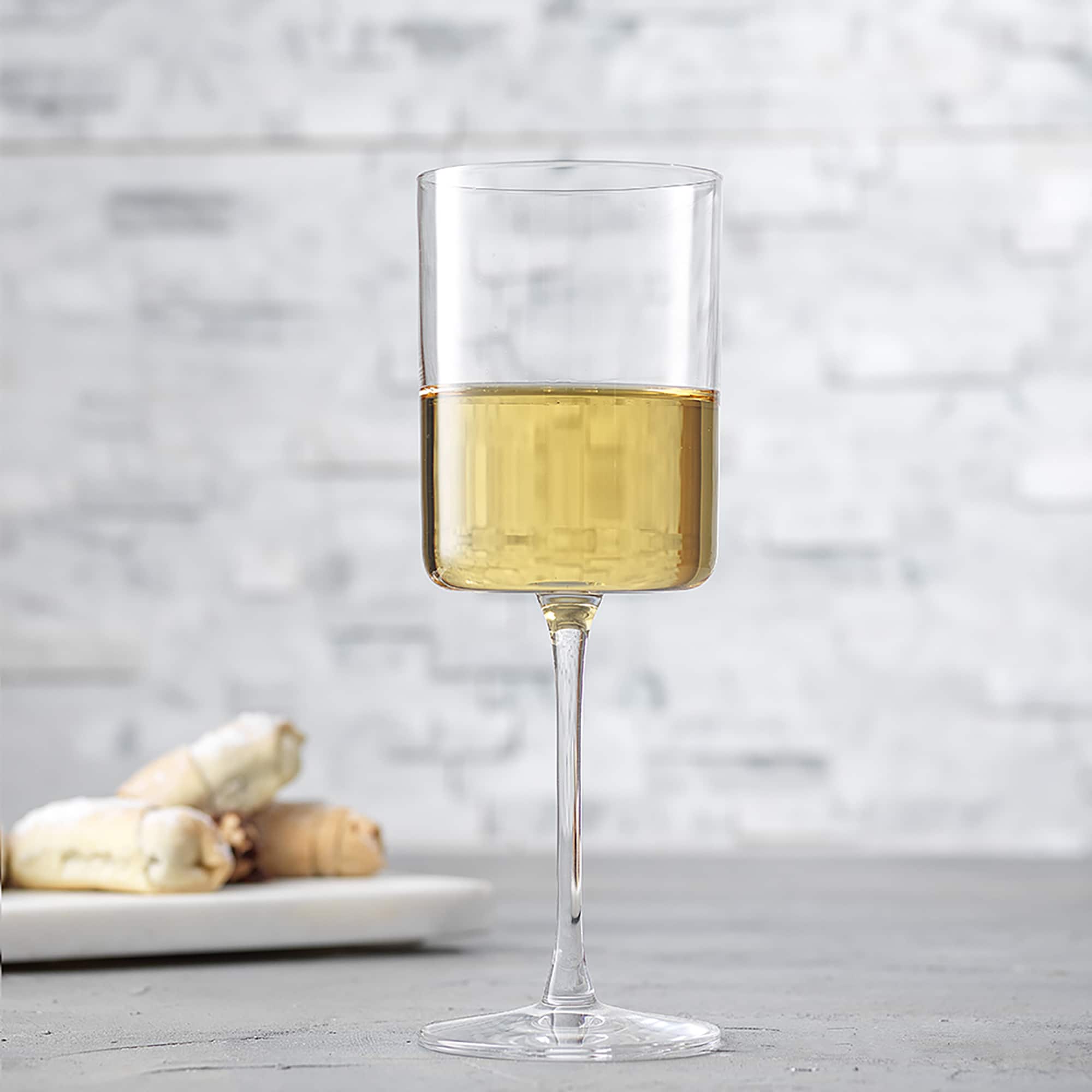 JoyJolt&#xAE; 11oz. Claire Crystal Cylinder White Wine Glasses, 4ct.