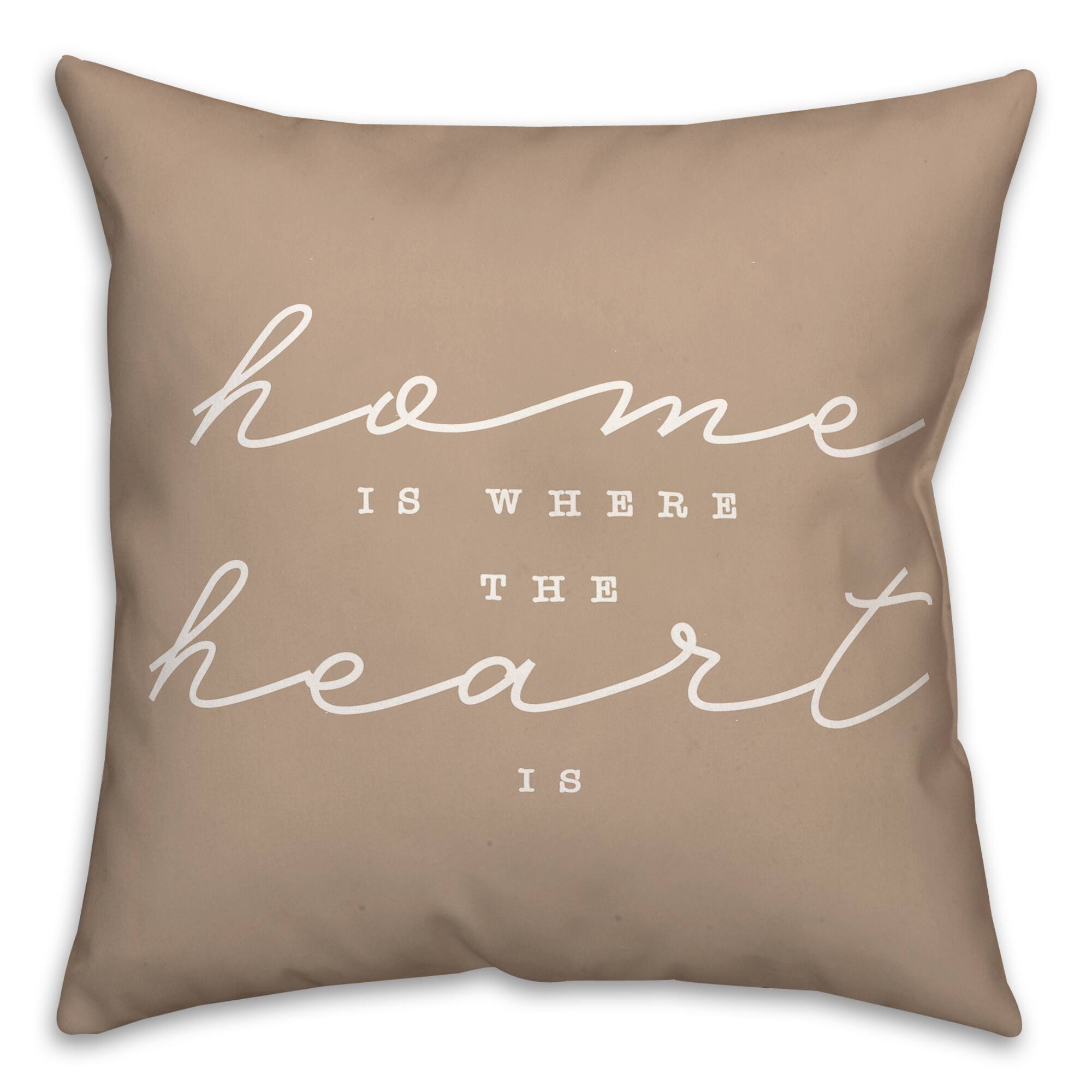 Home Is Where The Heart Is 18" x 18" Throw Pillow