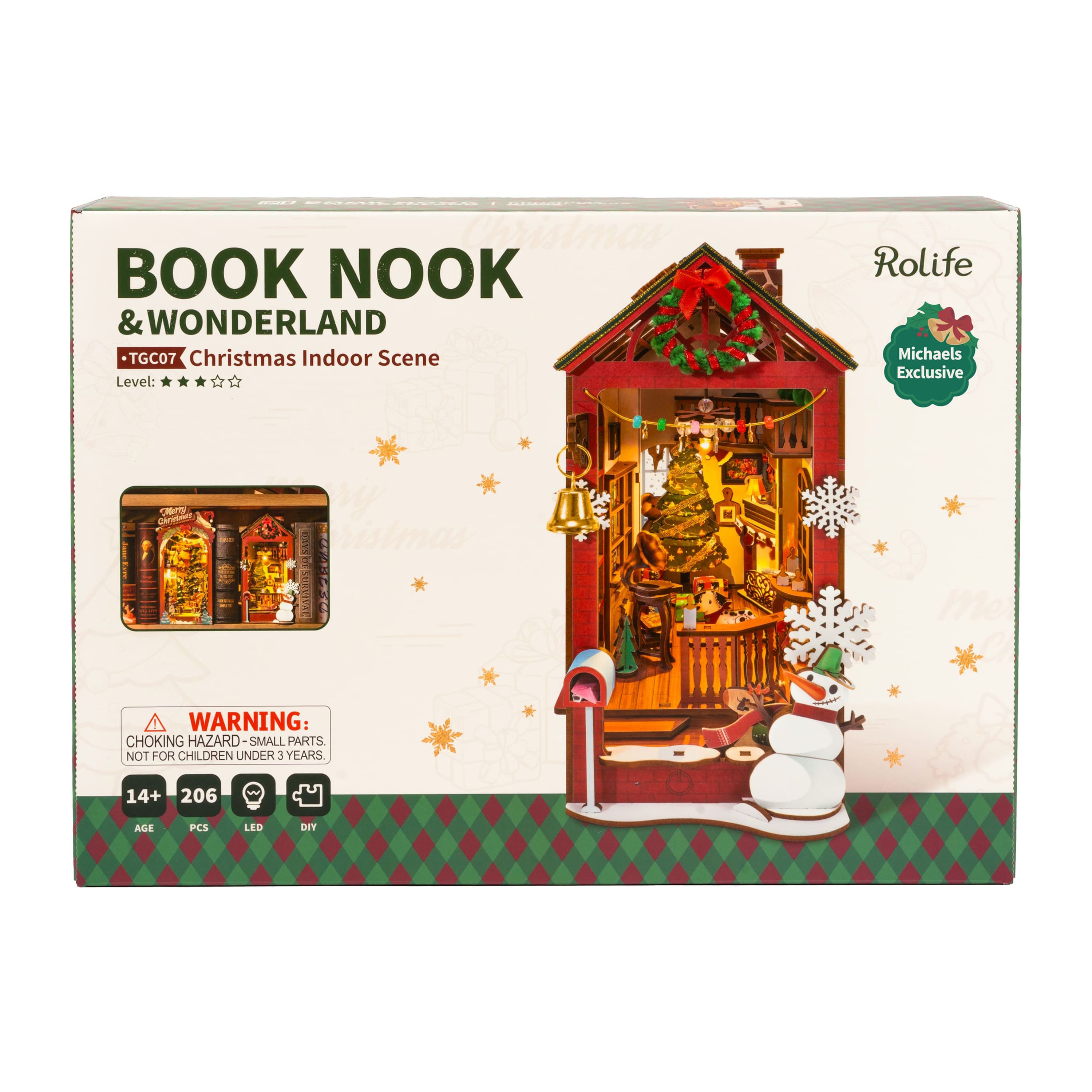 Rolife&#xAE; Christmas Indoor Scene DIY Book Nook &#x26; Wonderland Kit