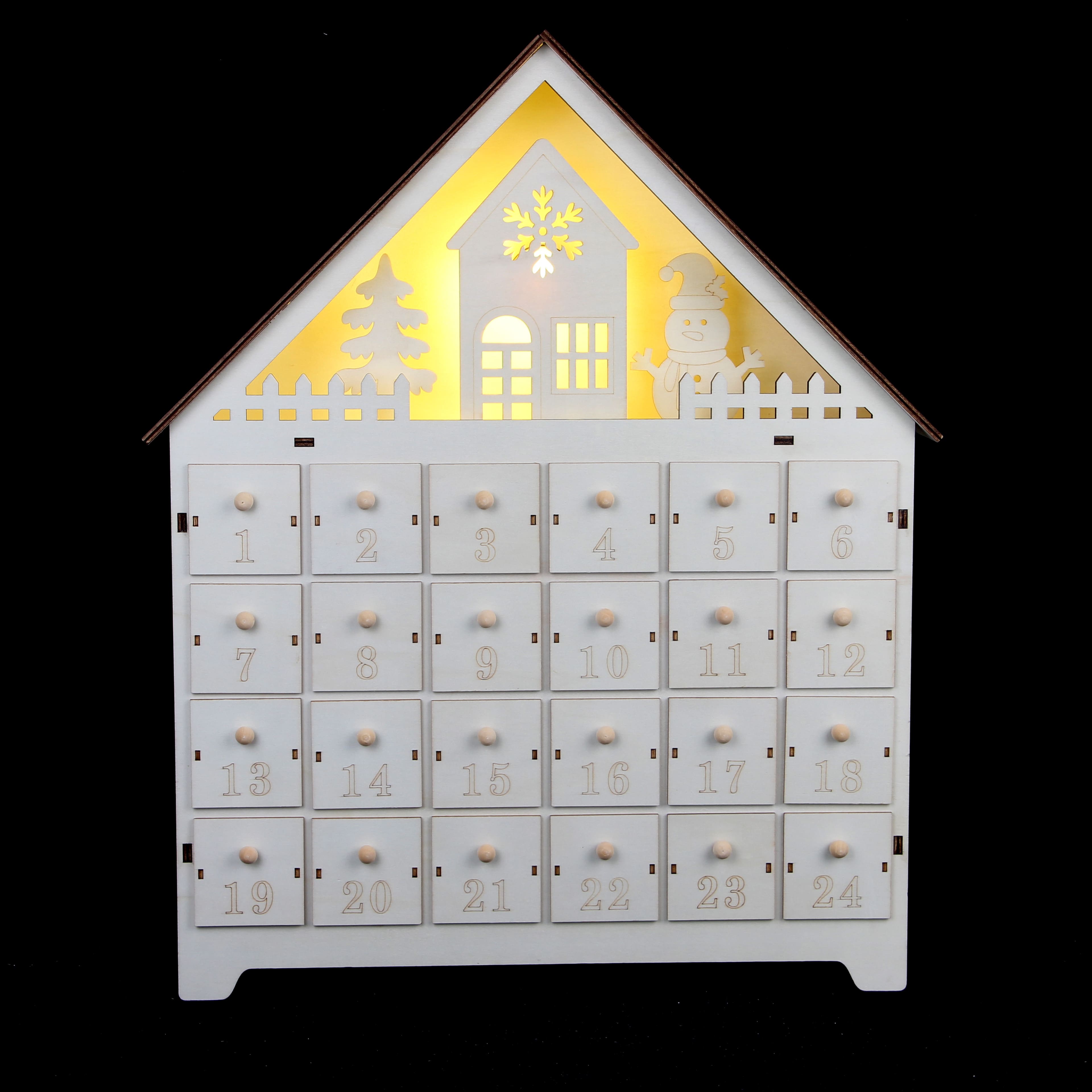 16.75&#x22; House Advent Calendar DIY LED Wood D&#xE9;cor by Make Market&#xAE;