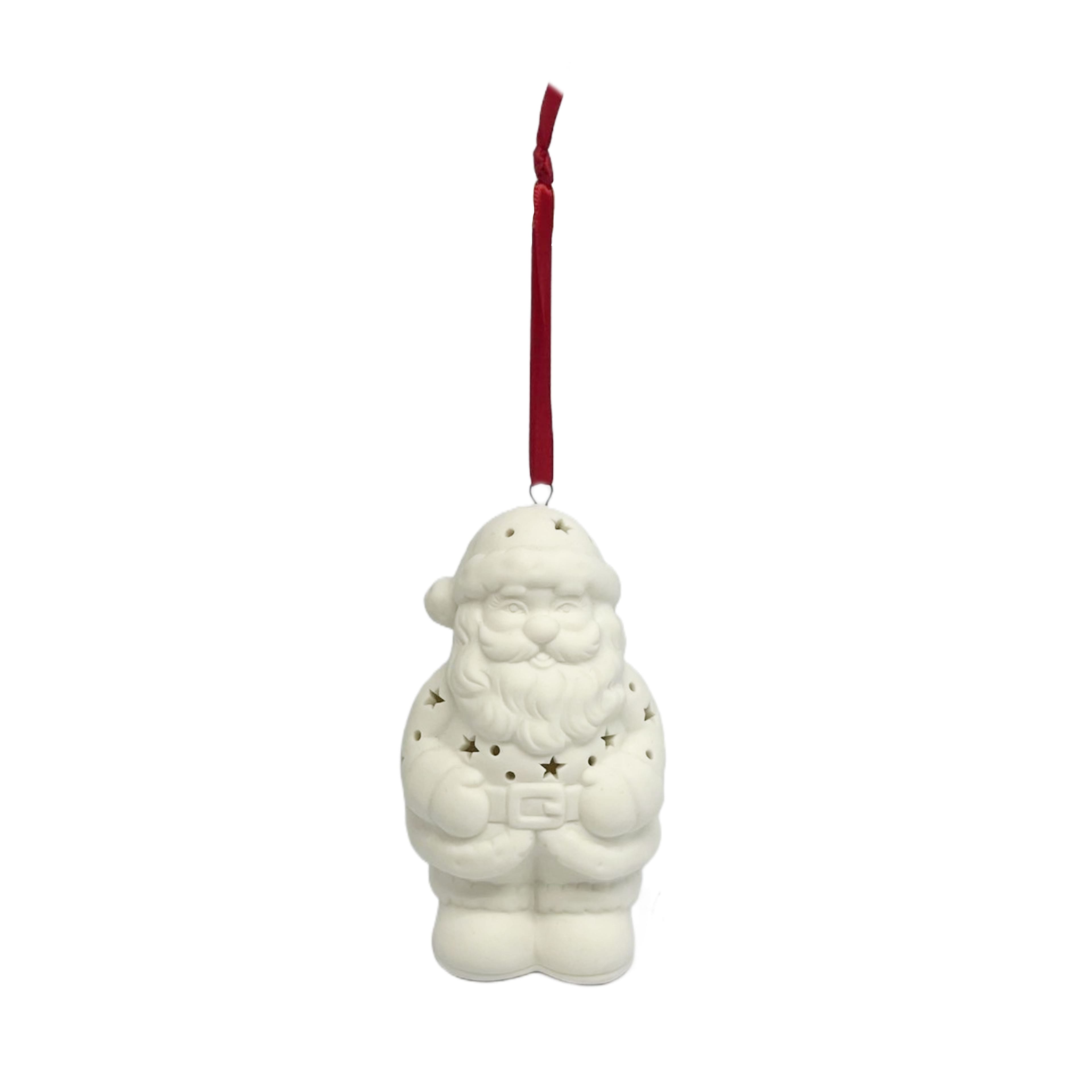 4.25&#x22; Santa DIY LED Ceramic Ornament by Make Market&#xAE;